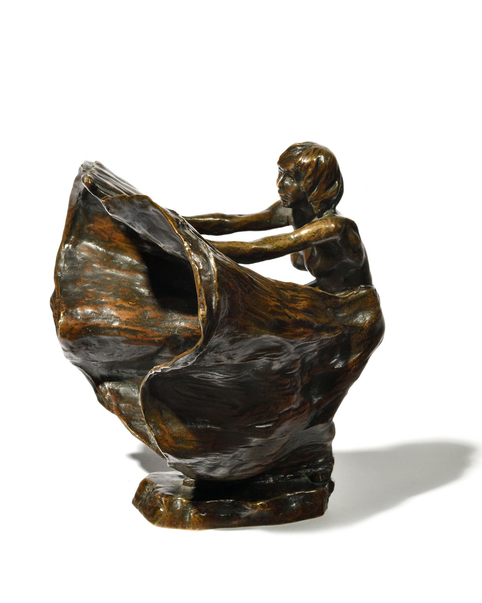 Null Rupert CARABIN (1862 - 1932) Loïe Fuller 她在1892年创作的蛇形舞的阶段研究 罕见的青铜版画，有阴影的棕色铜&hellip;