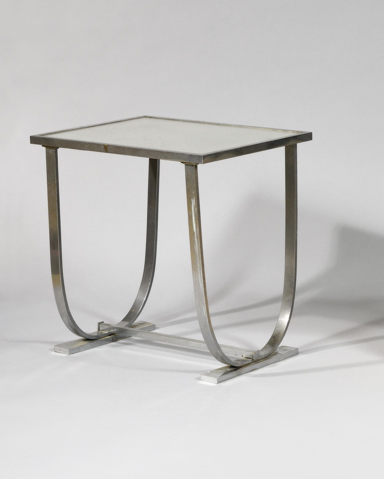 Null JACQUES ADNET (1900-1984) For the Compagnie des Arts Français Coffee table &hellip;