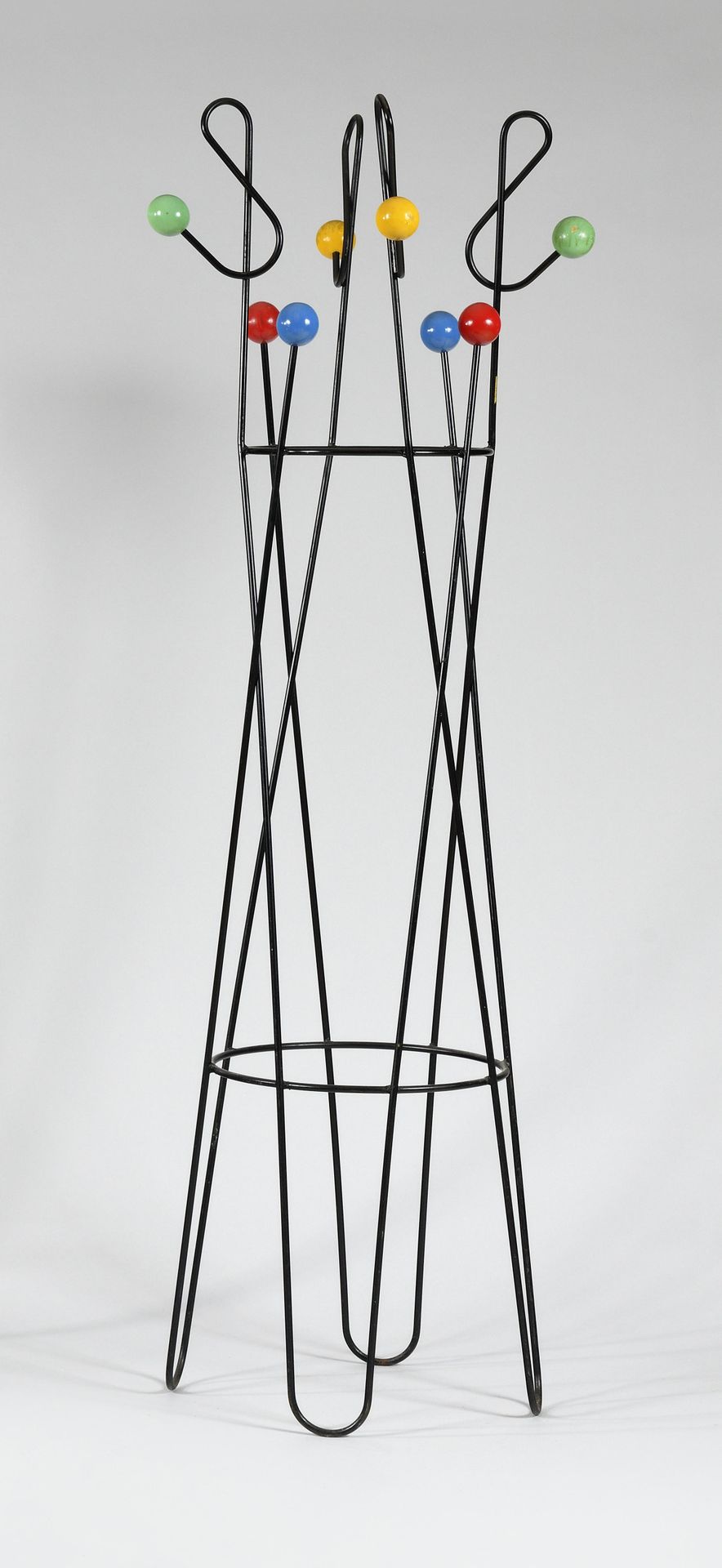 Null ROGER FERAUD (1890-1964) known as GEO Coat rack in wire with G keys holding&hellip;