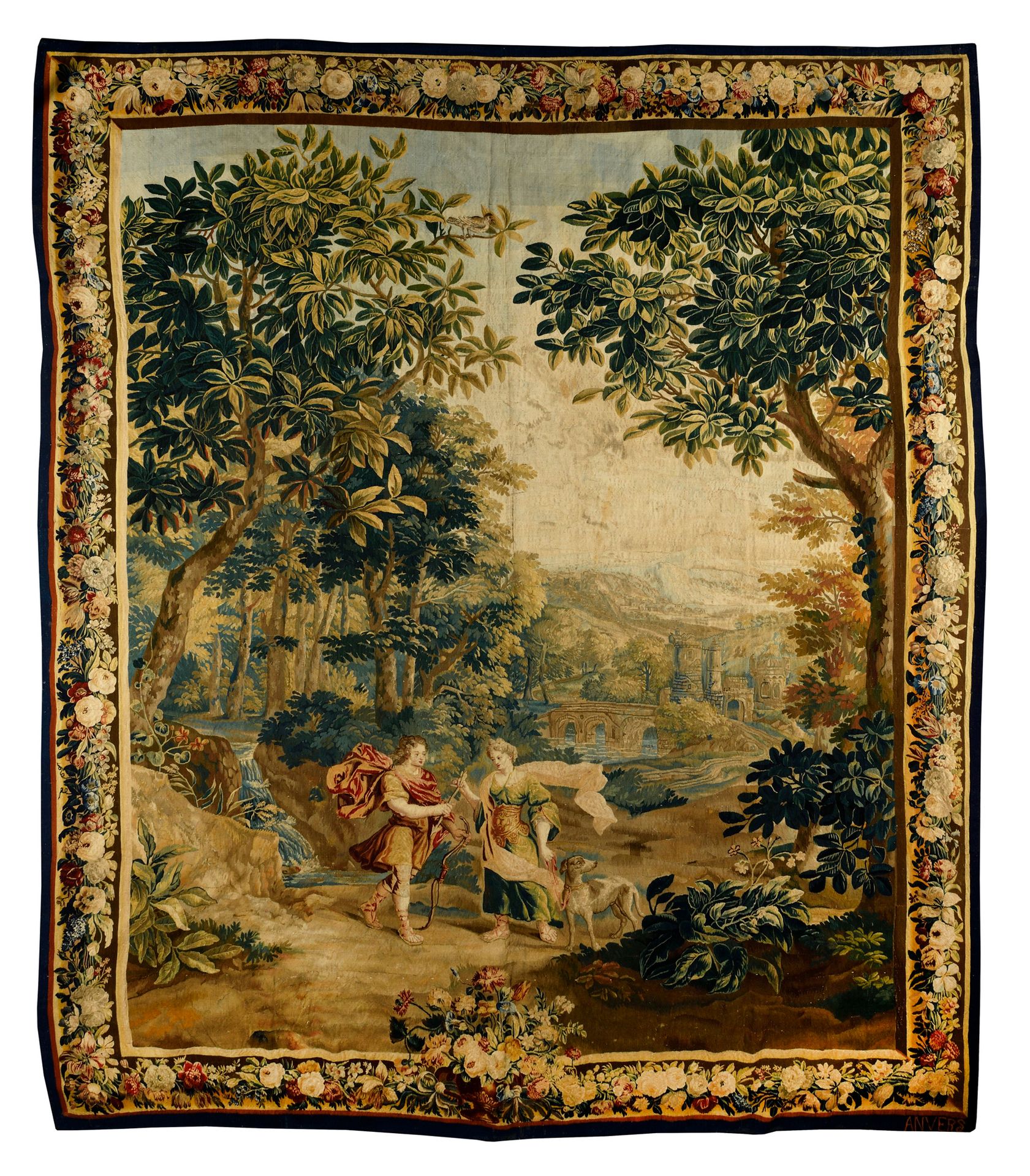 Null IMPORTANT PANEL OF FLEMISH ANTWERP FABRIC late 16th - early 17th century Po&hellip;