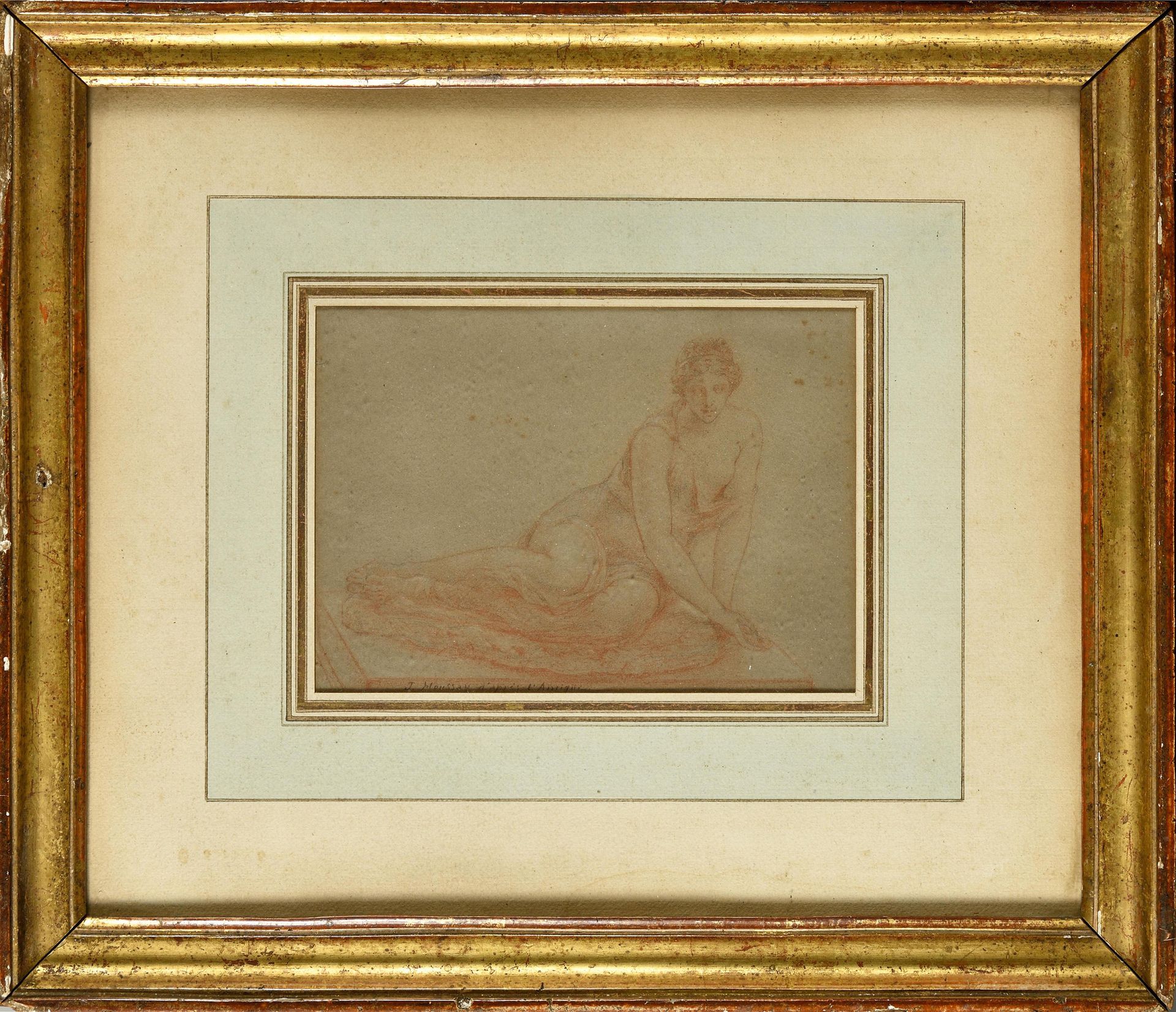 Null JOSEPHINE HOUSSAY (1840-1914) ATTRIBUTED TO D'APRES L'ANTIQUE Sanguine draw&hellip;