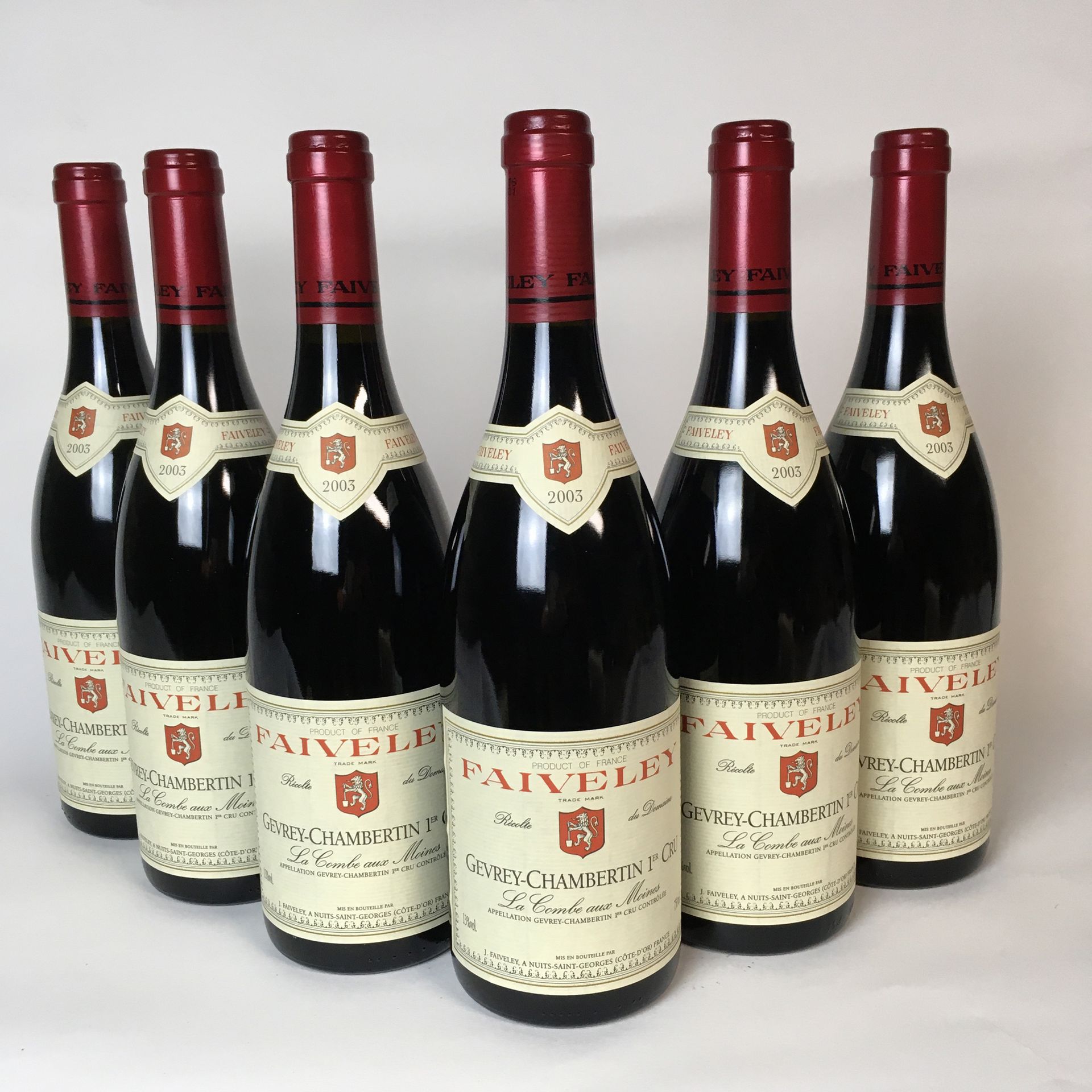 Null 6 botellas GEVREY-CHAMBERTIN 2003 1er cru "les Combes aux Moines" Domaine F&hellip;