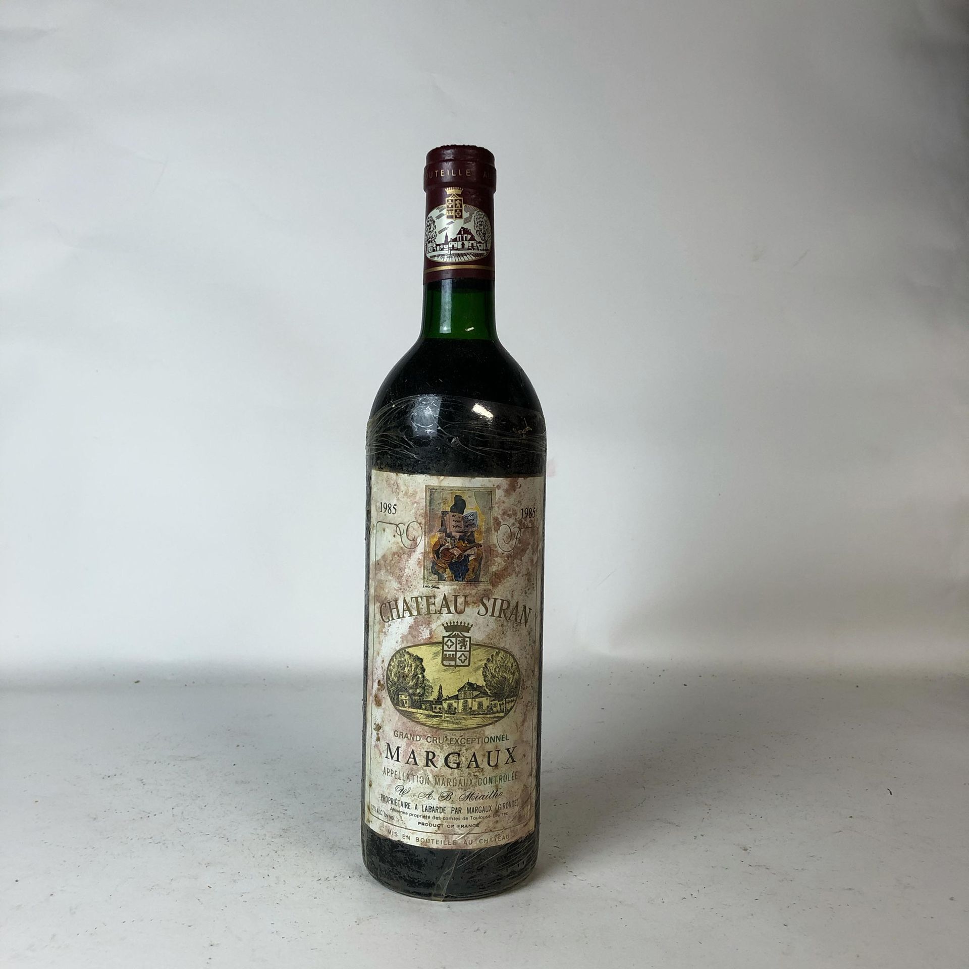 Null 1 bouteille CHÂTEAU SIRAN 1985 Margaux (niveau très léger bas, étiquette tr&hellip;