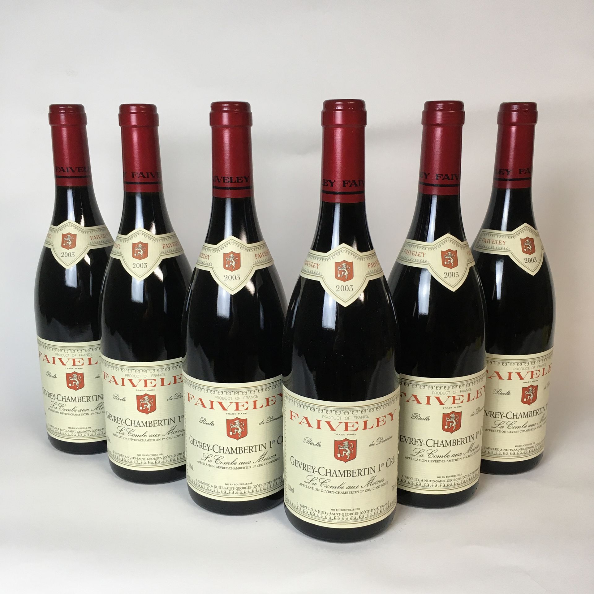 Null 6 Flaschen GEVREY-CHAMBERTIN 2003 1er cru "les Combes aux Moines" Domaine F&hellip;