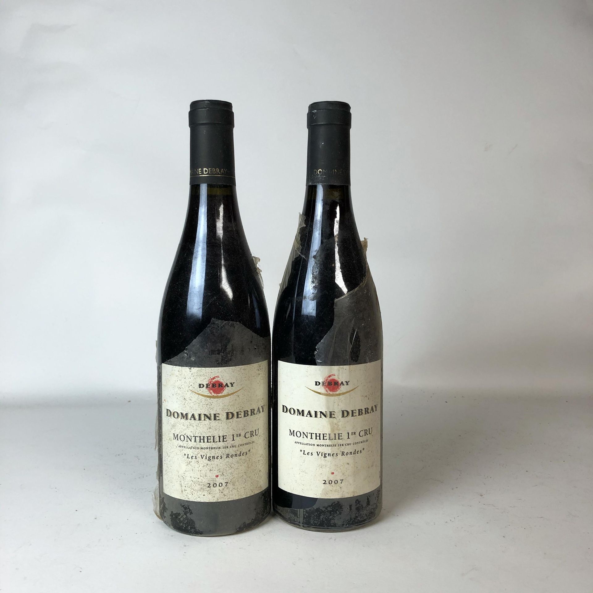 Null 2 bottles MONTHELIE 2007 1er cru "Les Vignes Rondes" Domaine Debray (faded &hellip;