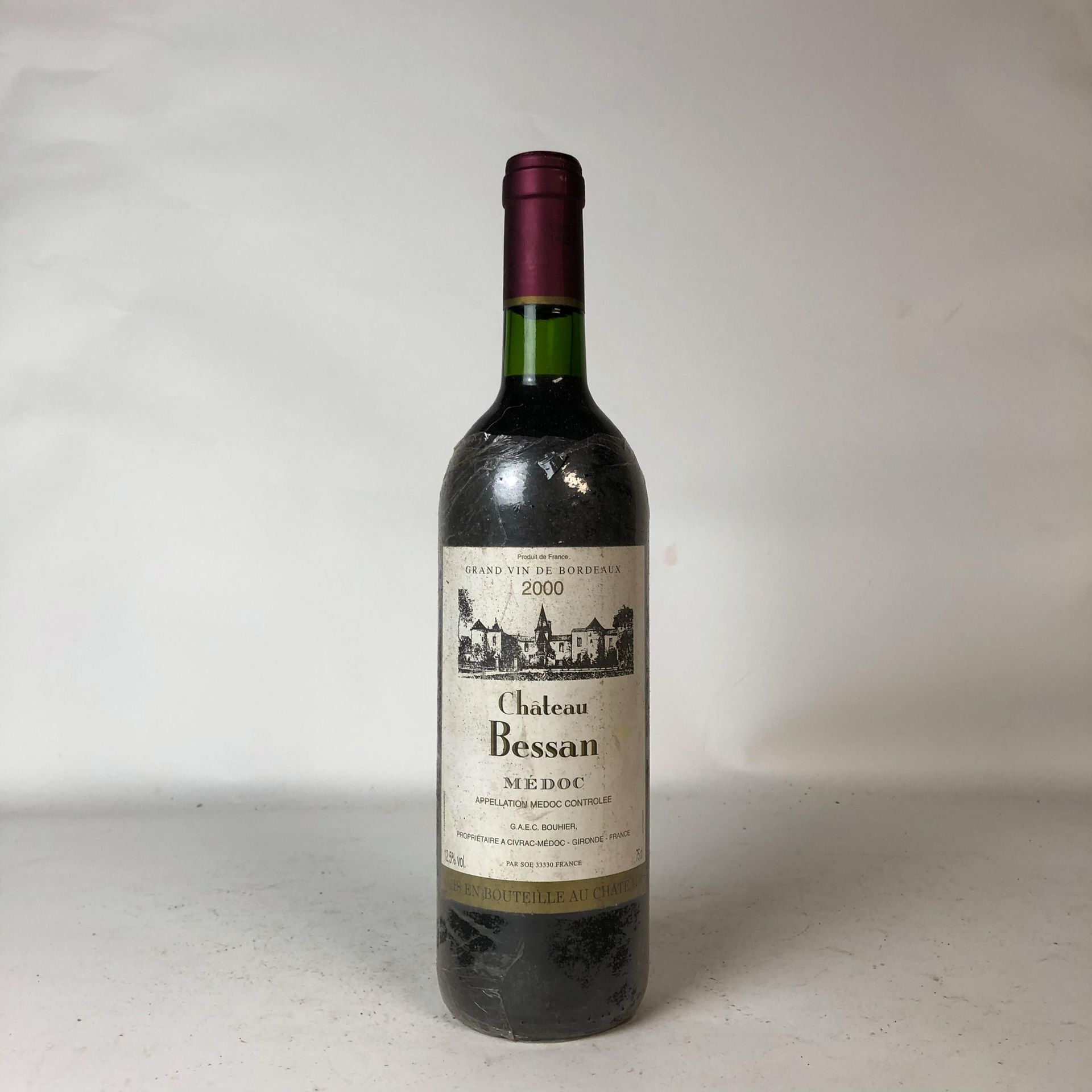 Null 1 Flasche CHÂTEAU BESSAN 2000 Médoc (markiertes leichtes Etikett, foliert, &hellip;