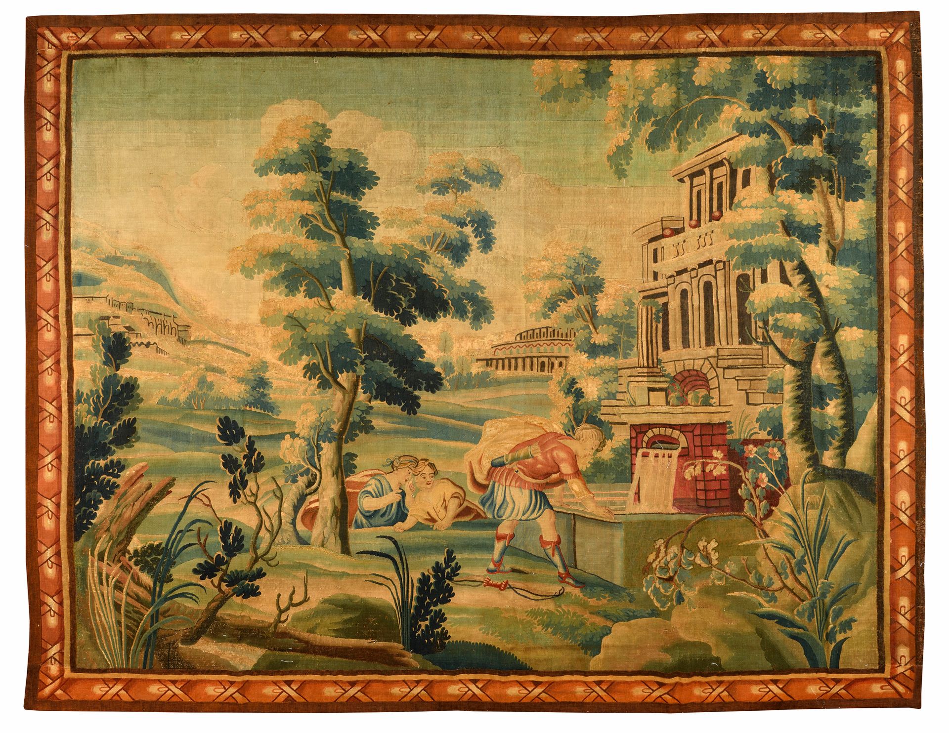 Null 英国 重要而精美的索霍区制造的挂毯 十八世纪初 丝绸和羊毛的修复保养 美丽的多色性 显著的色彩新鲜度 取材自水仙神话的历史（希腊神话） 奥维德描述的水&hellip;