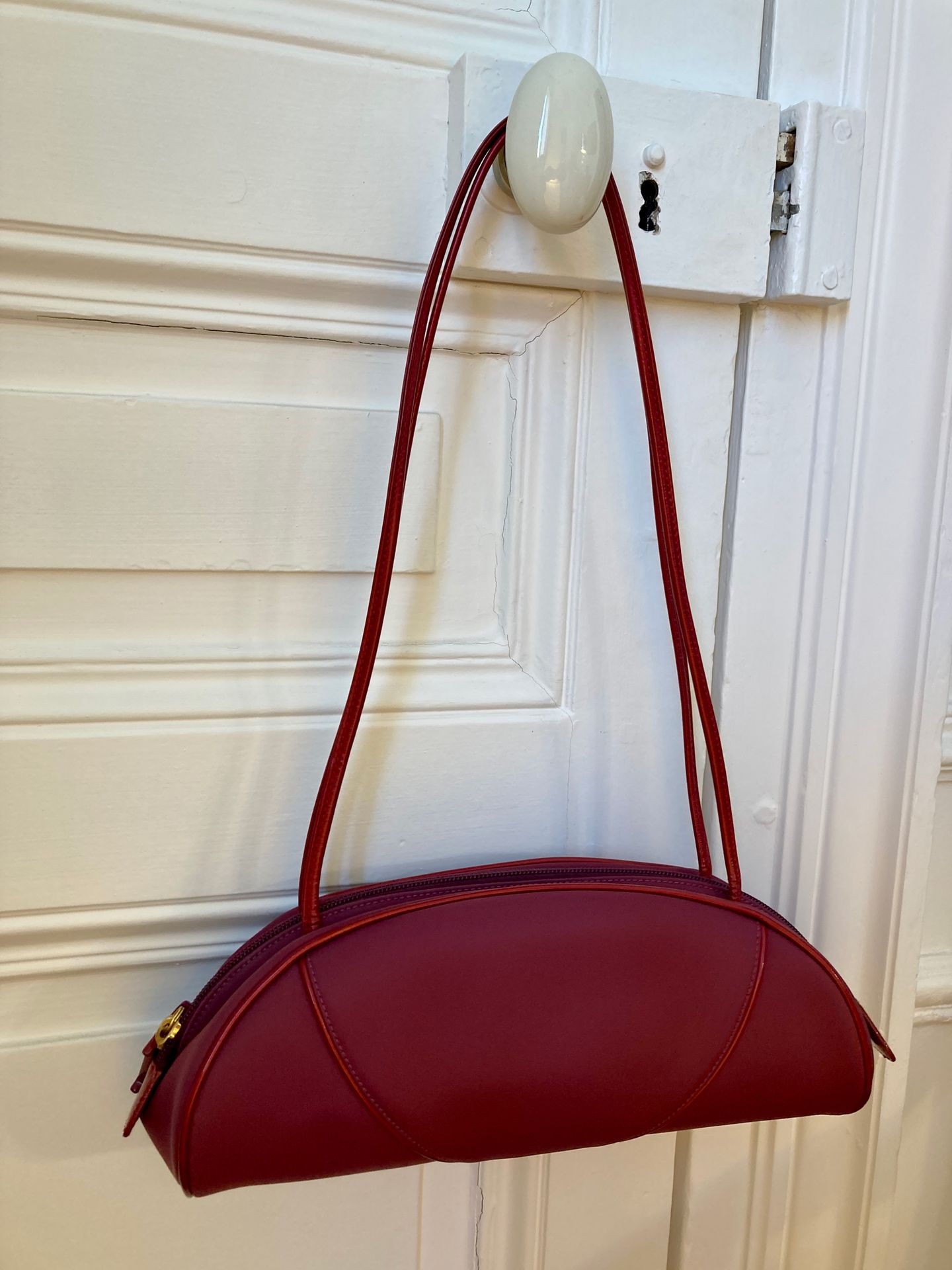 Null DIOR Shoulder bag in purple canvas and burgundy patent leather. Condition n&hellip;