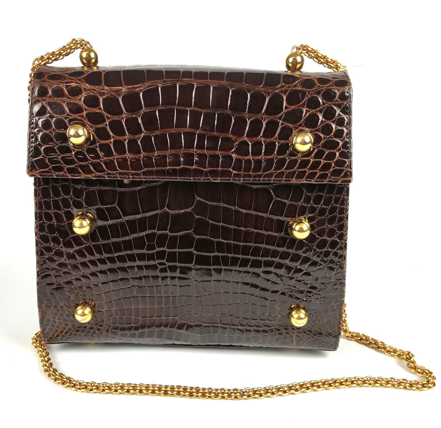 Null PALOMA PICASSO Bag with flap in Louisiana alligator, press studs, golden ba&hellip;