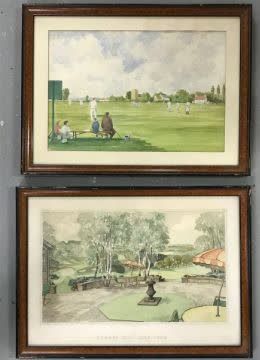 Null Malcom Dawkins, Combe Hill Golf club 

Paire d'aquarelles sur papier 

Enca&hellip;