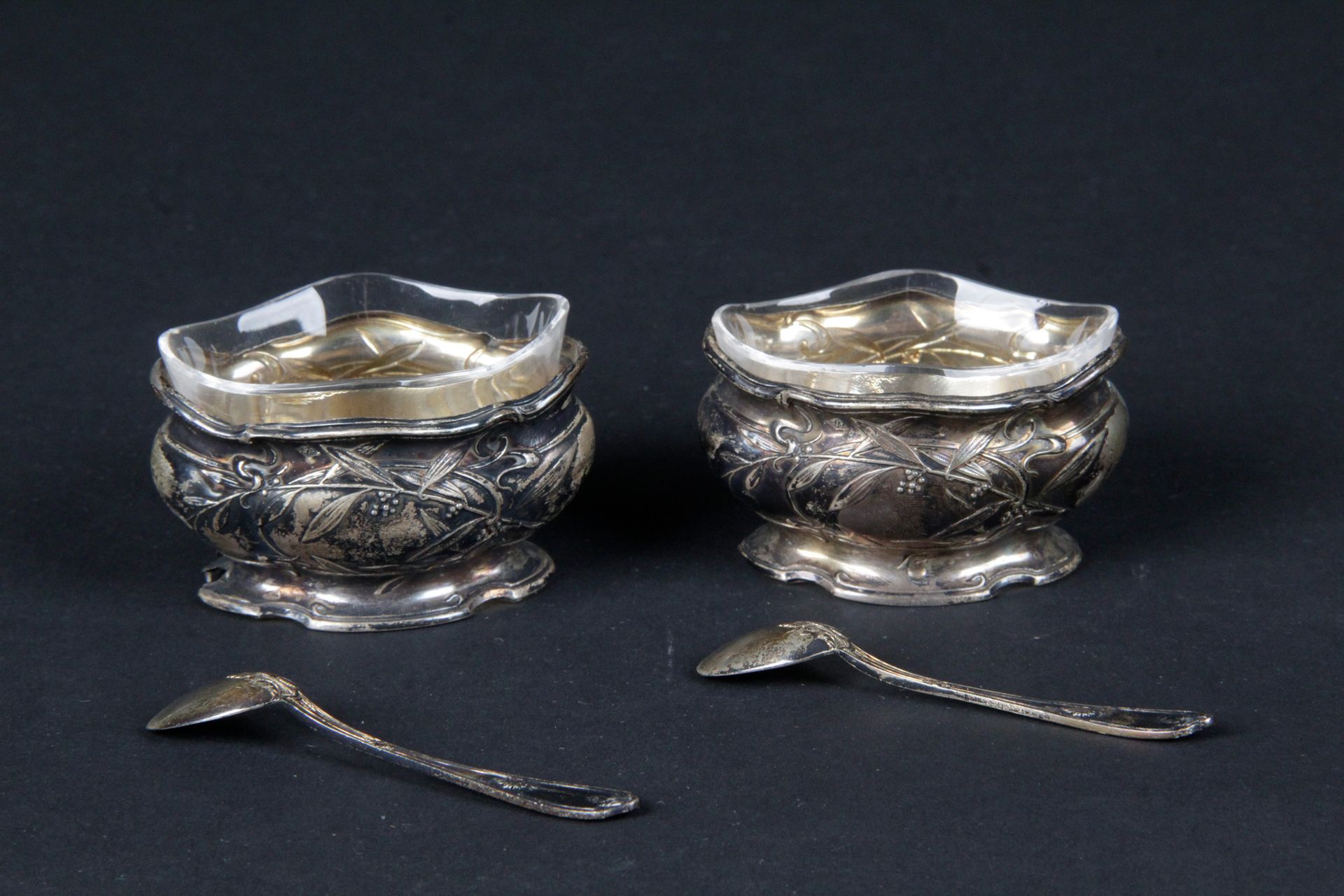 Null E. PUIFORCAT. PAIR OF SALONS IN SILVER, to 950 thousandth. With decoration &hellip;