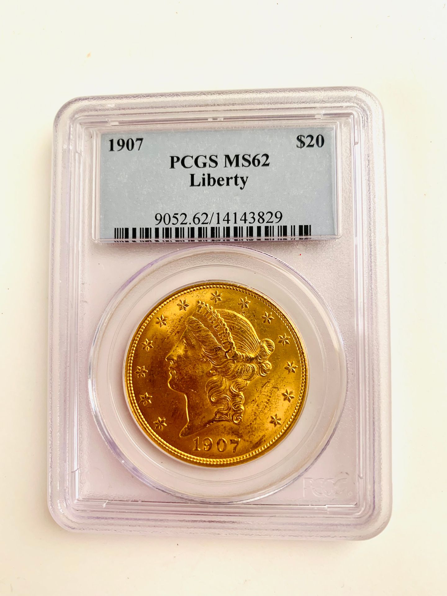 Null 1件20美元，美国黄金1907年。重量：33.5克