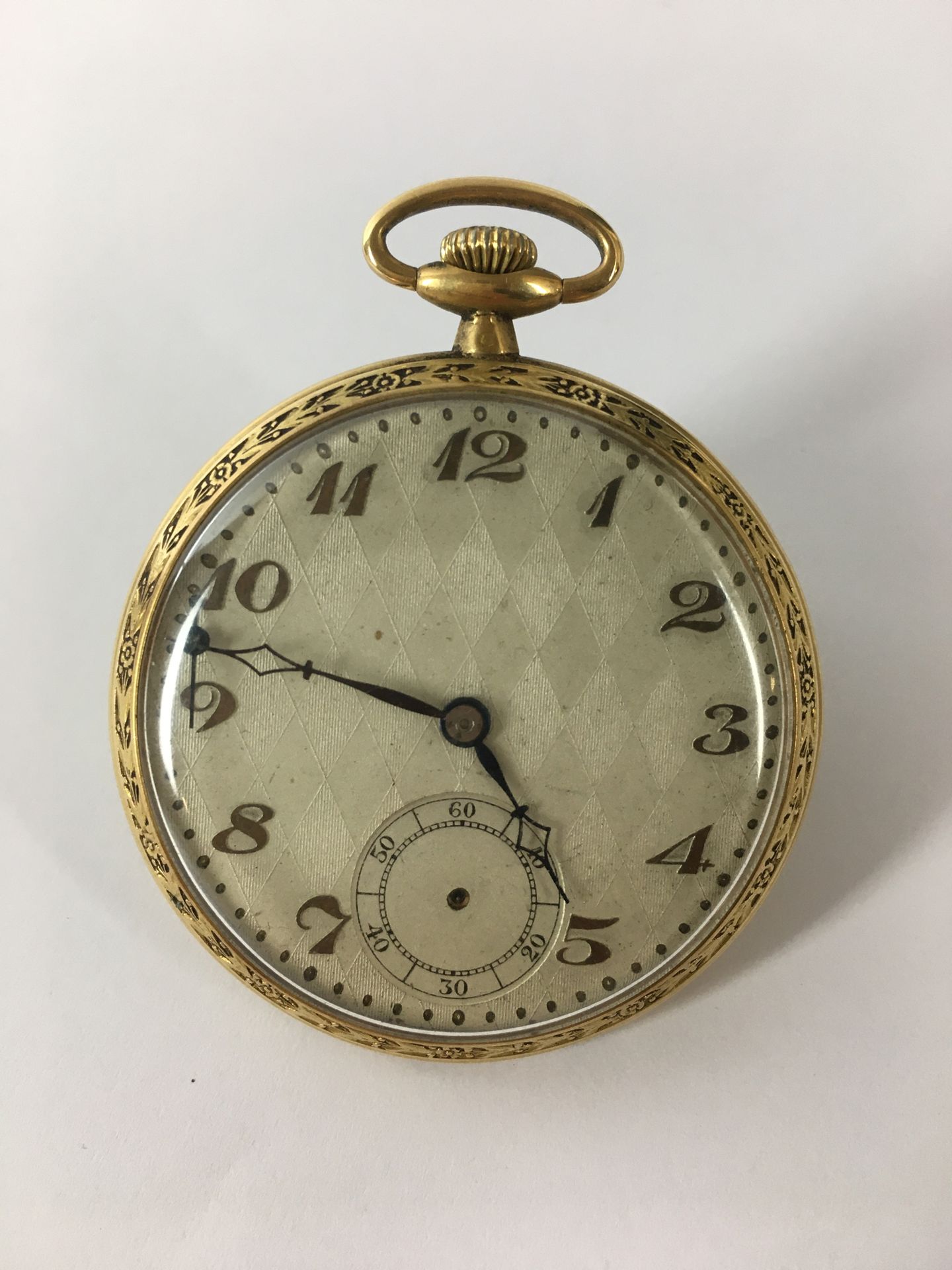 Null OROLOGIO GOUSSET in oro, quadrante smaltato con numeri arabi (incidenti sul&hellip;