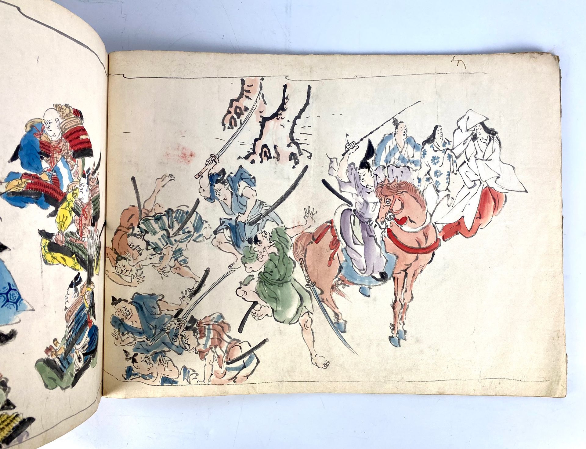 Null JAPON Album de dessins japonais en couleurs. Coffret d'origine. 34 x 47 cm &hellip;