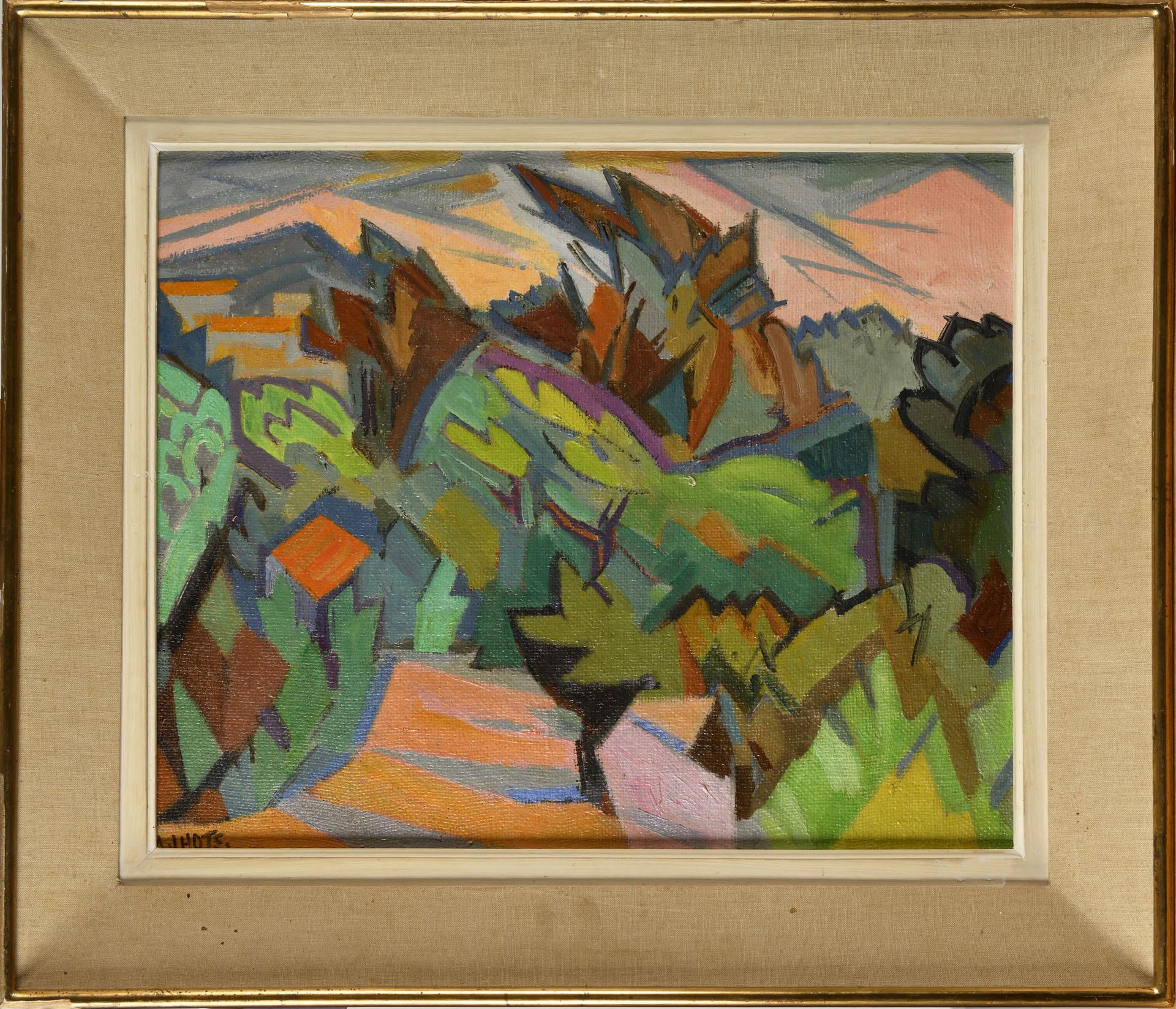 Null ANDRE LHOTE (1885-1962) La cadière, chemin du moulin, 约1957 布面油画 左下方签名 坐落在画&hellip;