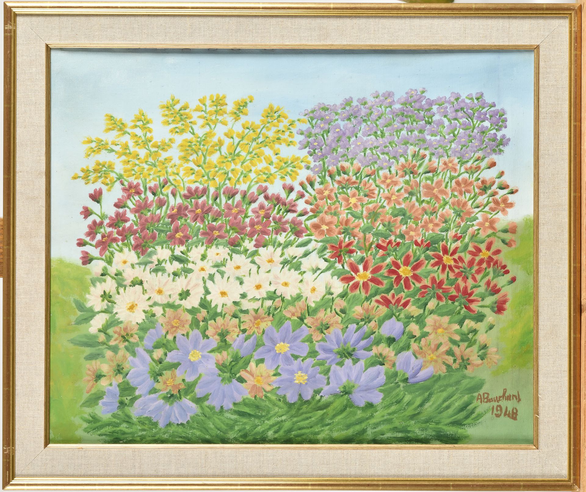 Null ANDRE BAUCHANT (1873-1958) Massif de fleurs,1948 Óleo sobre lienzo Firmado &hellip;