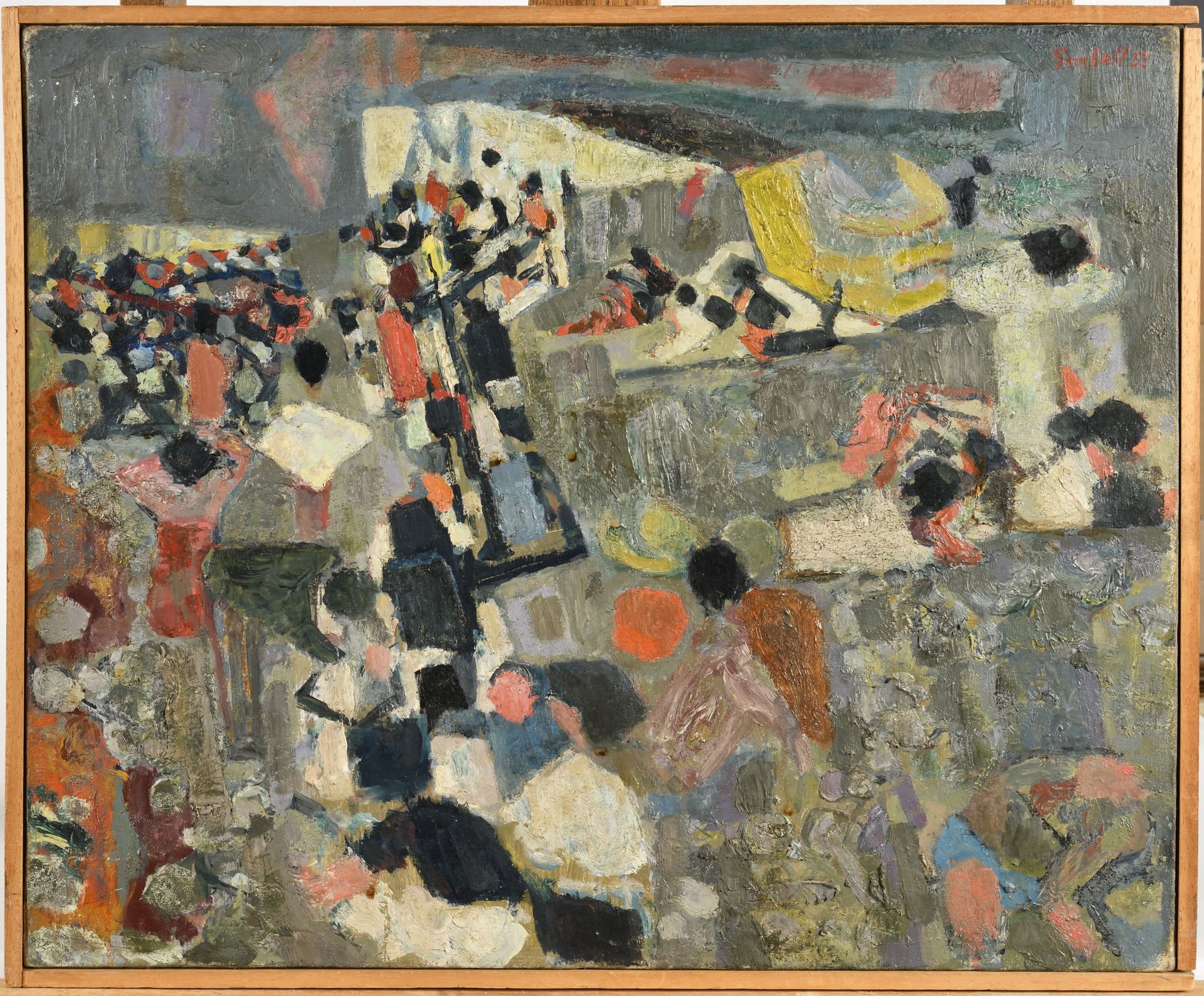 Null ALEXANDRE GARBELL (1903-1970) Vendanges, 1953 布面油画 右上角有签名并注明 "53" 54 x 65 c&hellip;