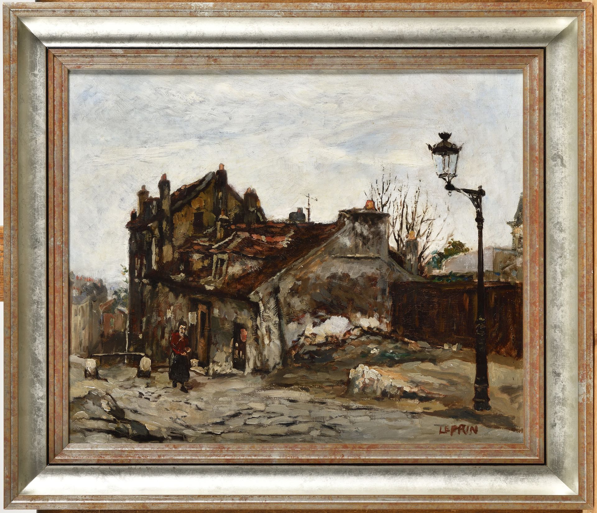 Null MARCEL LEPRIN (1891-1933) La maison de Mimi Pinson Huile sur toile Signé en&hellip;