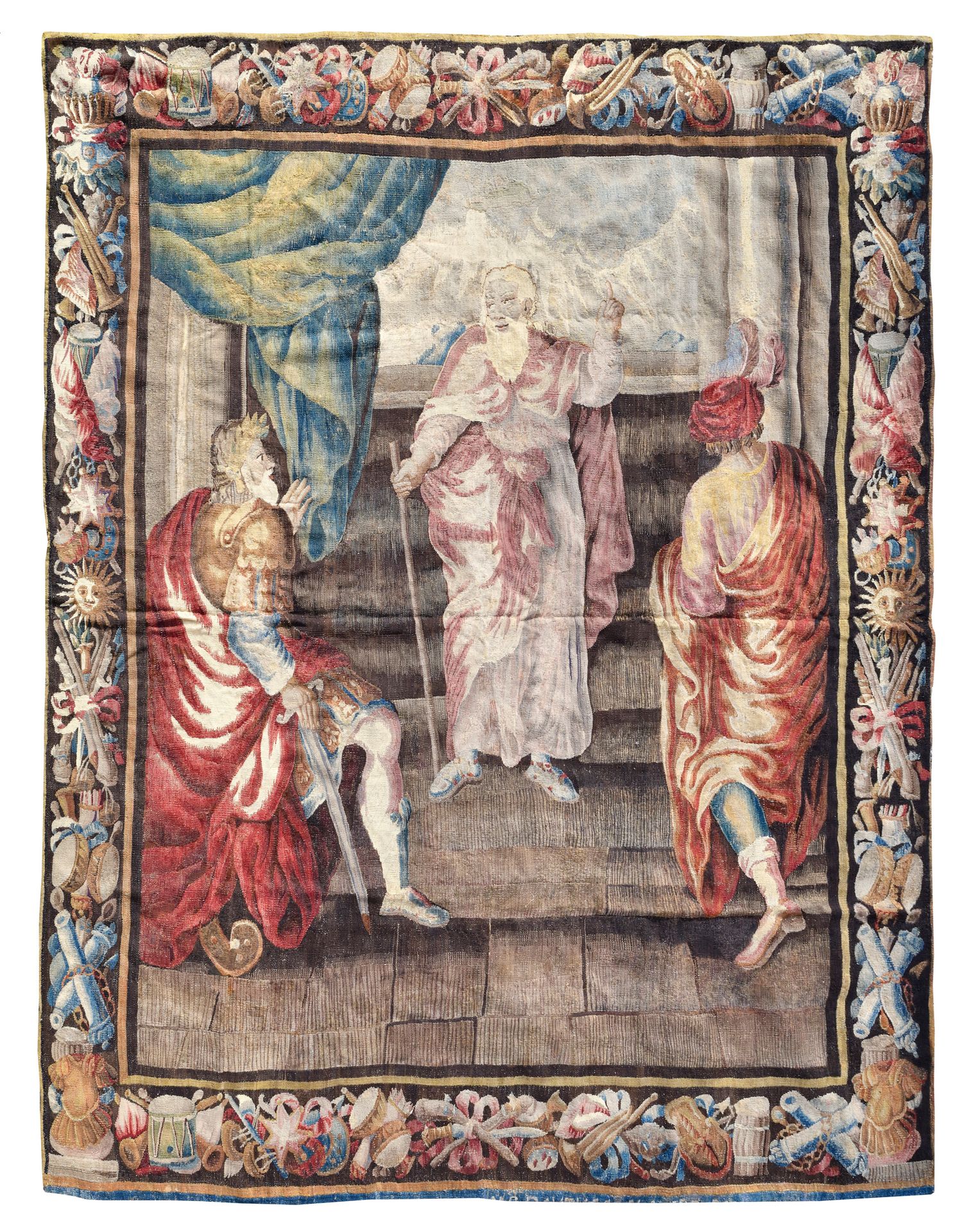 Null ROYAL MANUFACTURE OF AUBUSSON Tapestry in wool and silk. The treaty of perp&hellip;