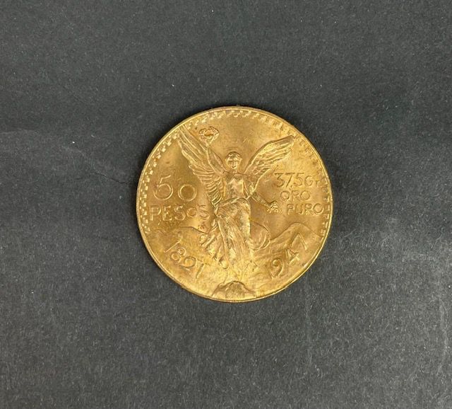 Null MEXIQUE 50 pesos or - 1821-1947. Poids : 41,6 g