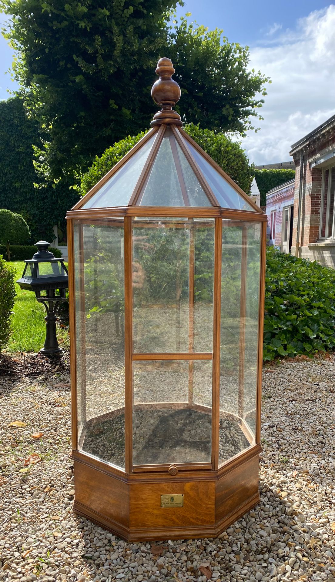 Null LEBOIS SAINT GERMAIN八角形温室，天然木质，玻璃笼。 高：110厘米，深：50厘米