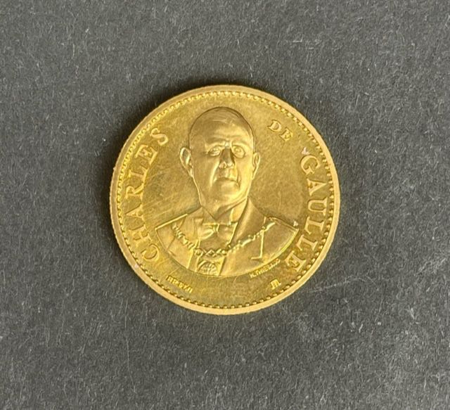 Null MONNAIE DE PARIS Gold commemorative coin Charles de Gaulle 1958-1988 Weight&hellip;