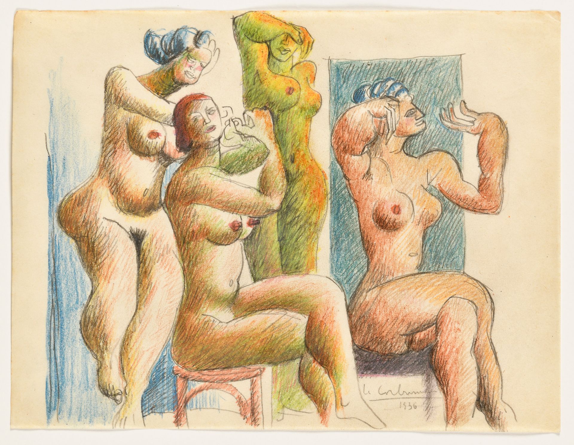Null CHARLES-EDOUARD JEANNERET DIT LE CORBUSIER (1887-1965) Four Naked Women, 19&hellip;
