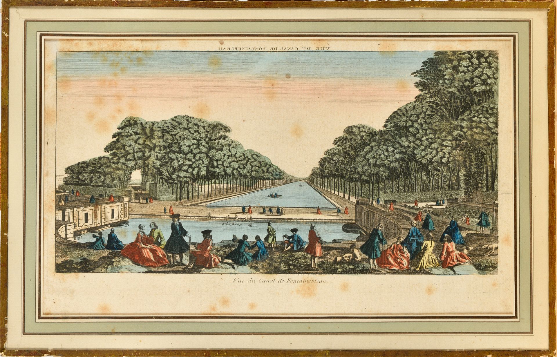 Null "View of the canal of Fontainebleau" optical view in color under glass. 27 &hellip;