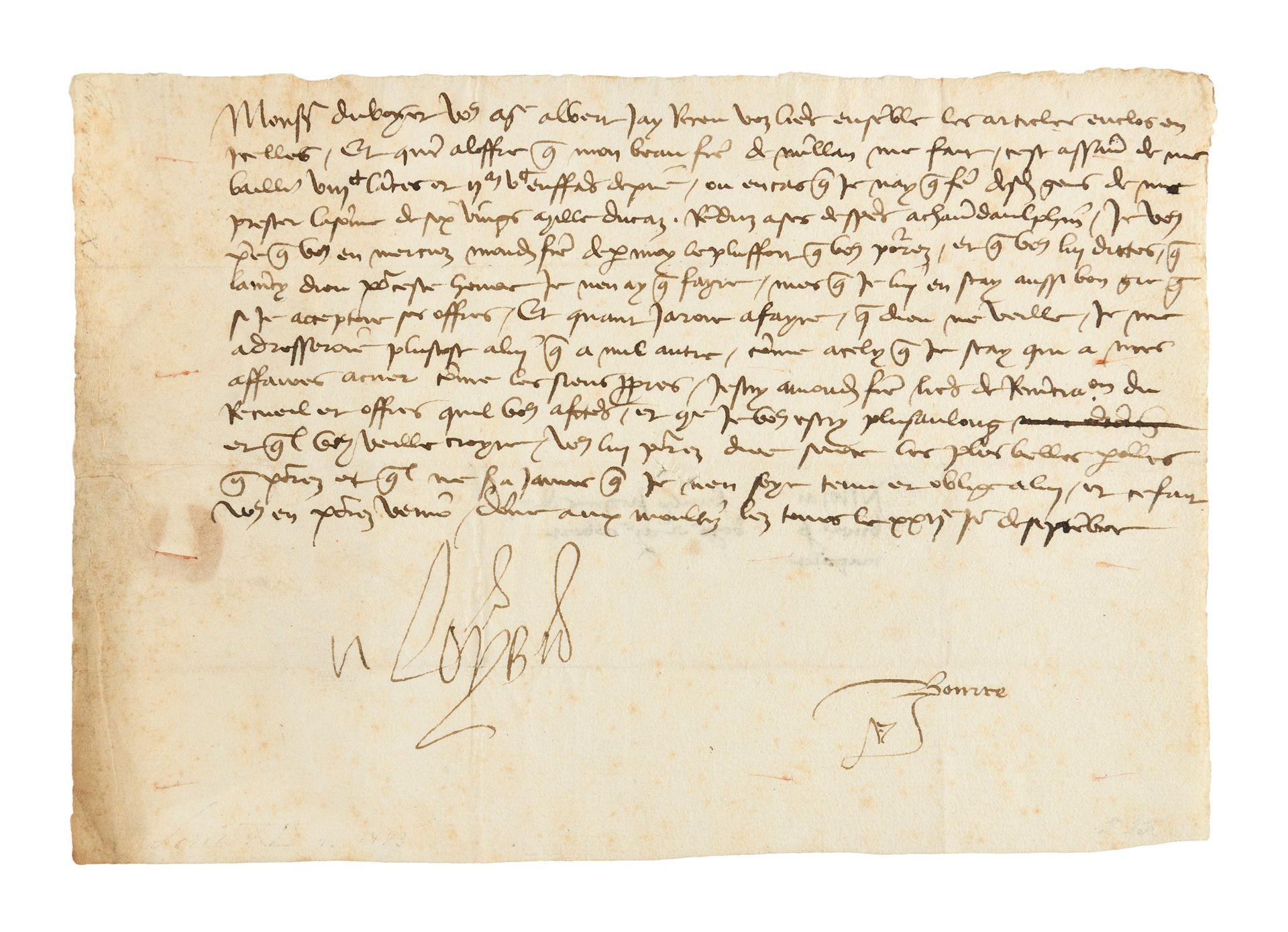 Null LOUIS XI. Letter signed "Loys", countersigned by his secretary and first tr&hellip;
