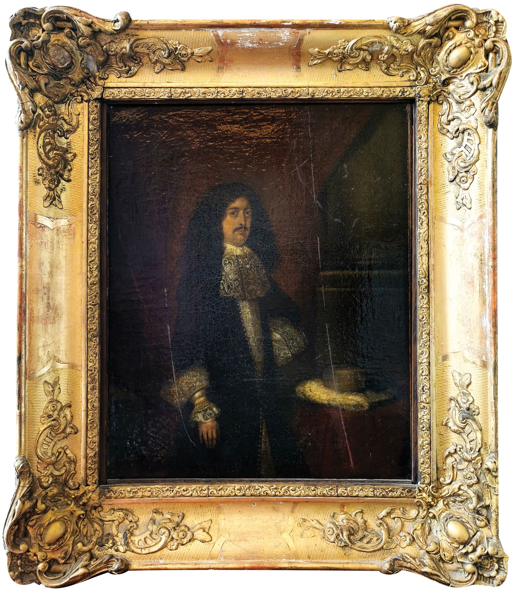 Null GERARD TER BORCH，HOLLAND ECOLE的随从至1680年 一个男人在柱子附近的肖像 高度：47厘米 宽度：36厘米 在画框的背面&hellip;