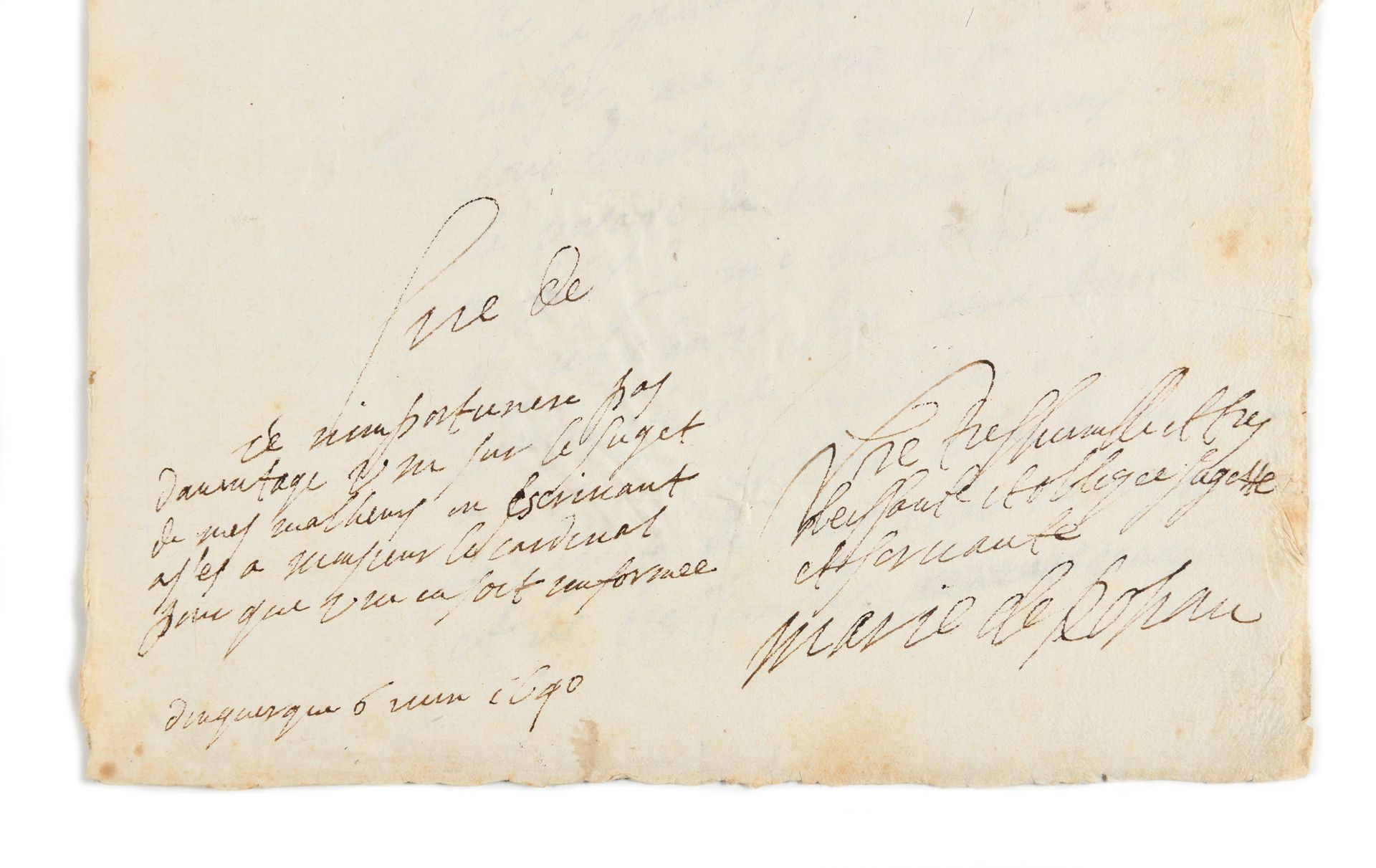 Null CHEVREUSE (Marie de Rohan-Montbazon, duchess of). Autograph letter signed "&hellip;