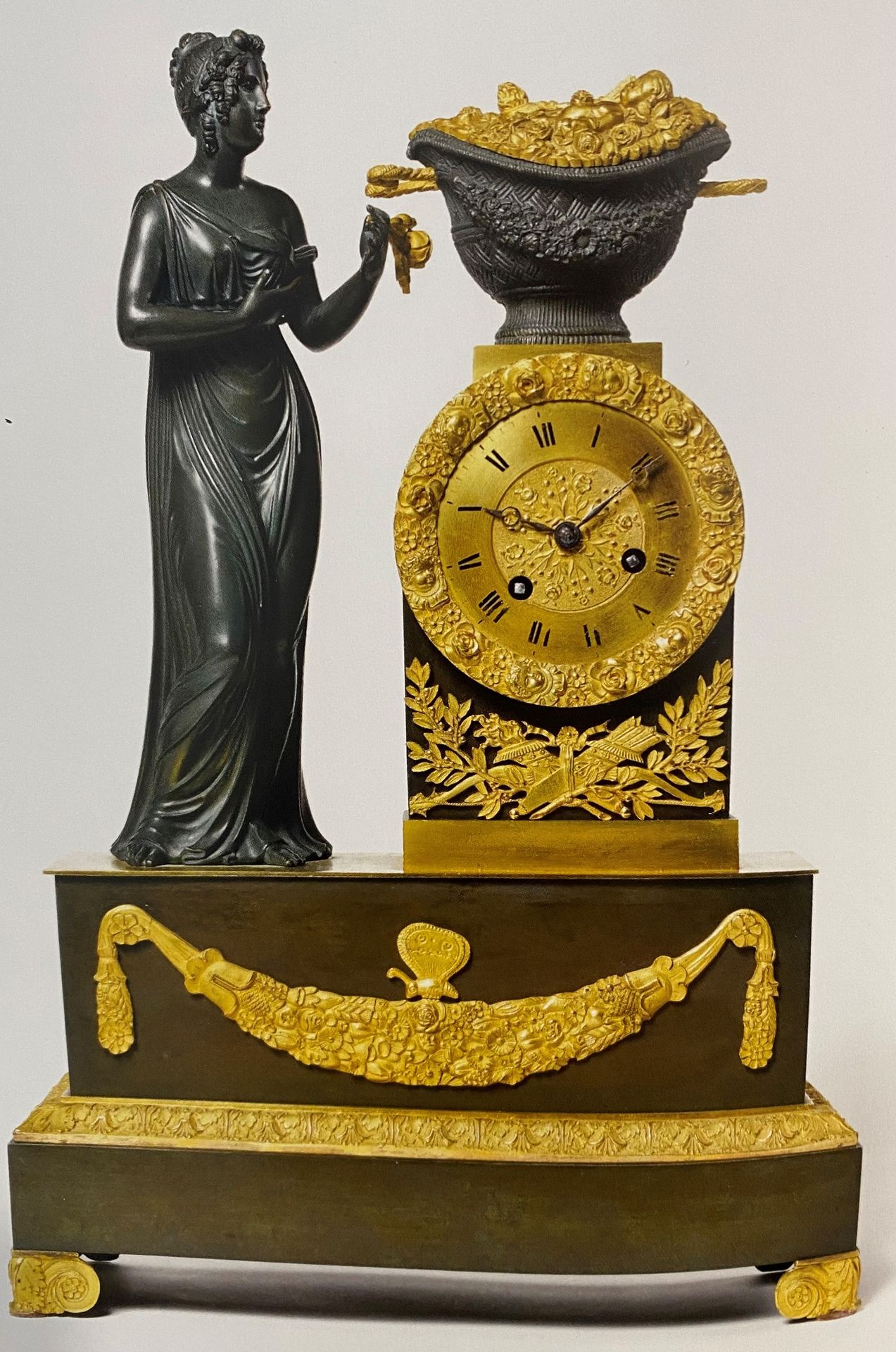 Null "ALLEGORY OF THE BIRTH OF THE DUKE OF BORDEAUX". Clock. Bronze and sheet me&hellip;