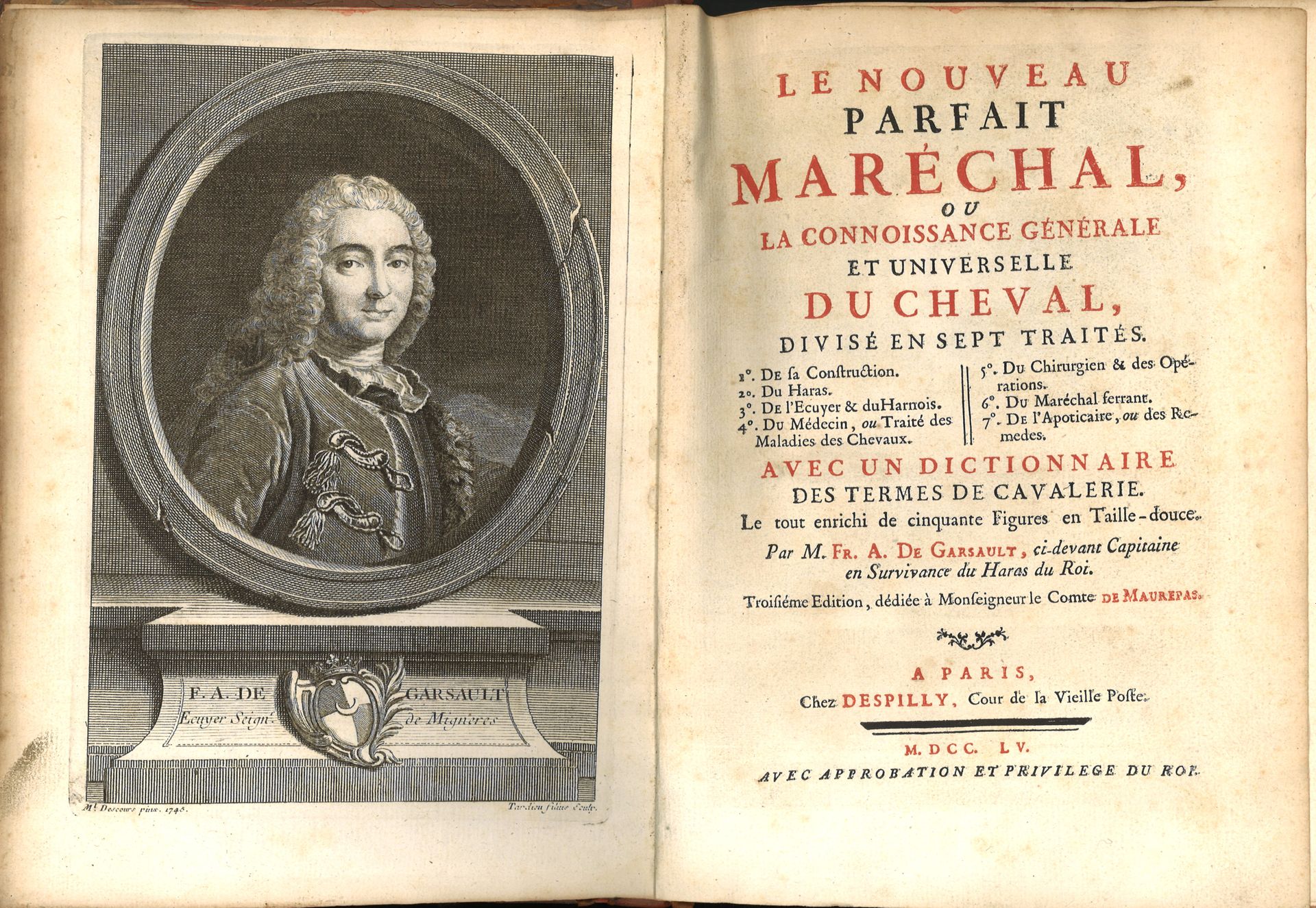 Null GARSAULT（François-Alexandre-Pierre de）。新的完美元帅。在巴黎，由Despilly撰写，1755年。四开本，当代大&hellip;