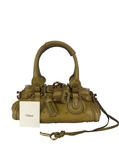 Null CHLOE Bag " Paddington PM " 27cm in grained calfskin MOUTARDE, zipper with &hellip;