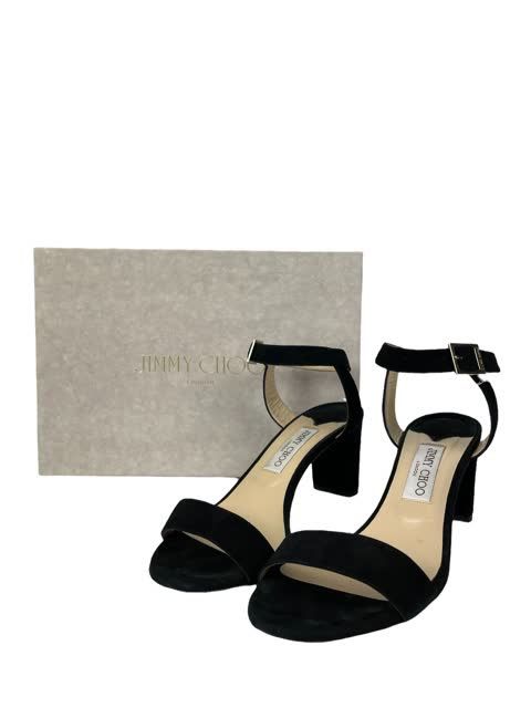 Null JIMMY CHOO Pair of black suede heeled sandals. Buckle strap. T. 40. Very go&hellip;