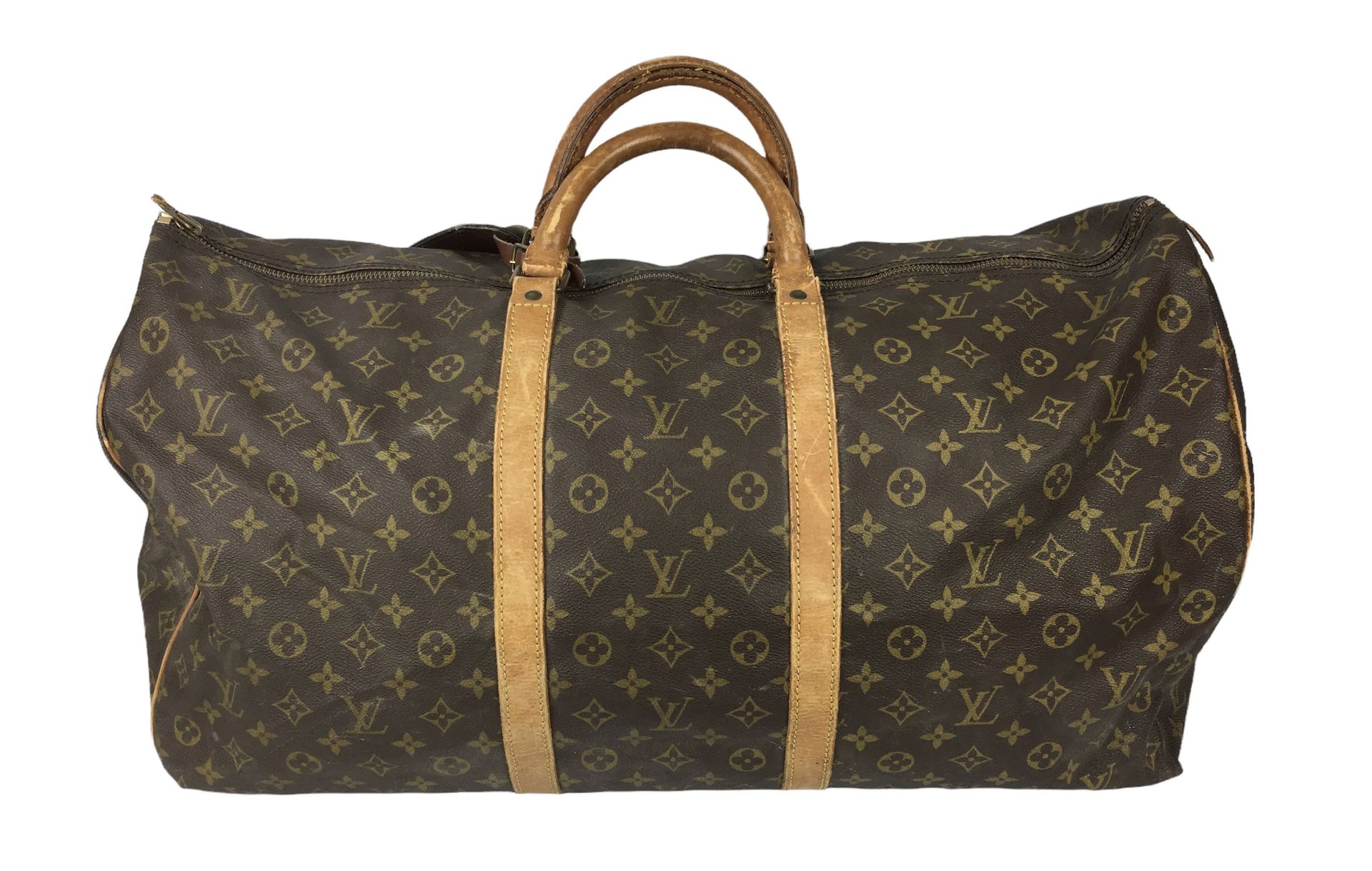 Null LOUIS VUITTON Travel bag in monogrammed canvas L : 58 cm (as is)