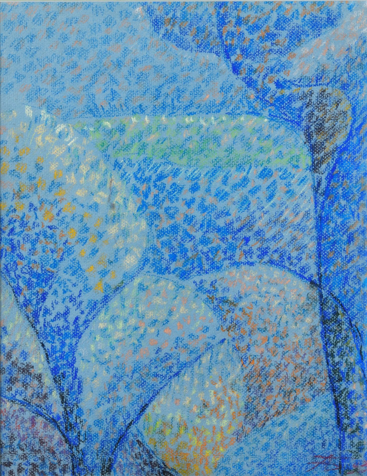 Null 
BATURIN Alexandre (1914-2003)

Abstraction bleue

Pastel sur papier

Signé&hellip;