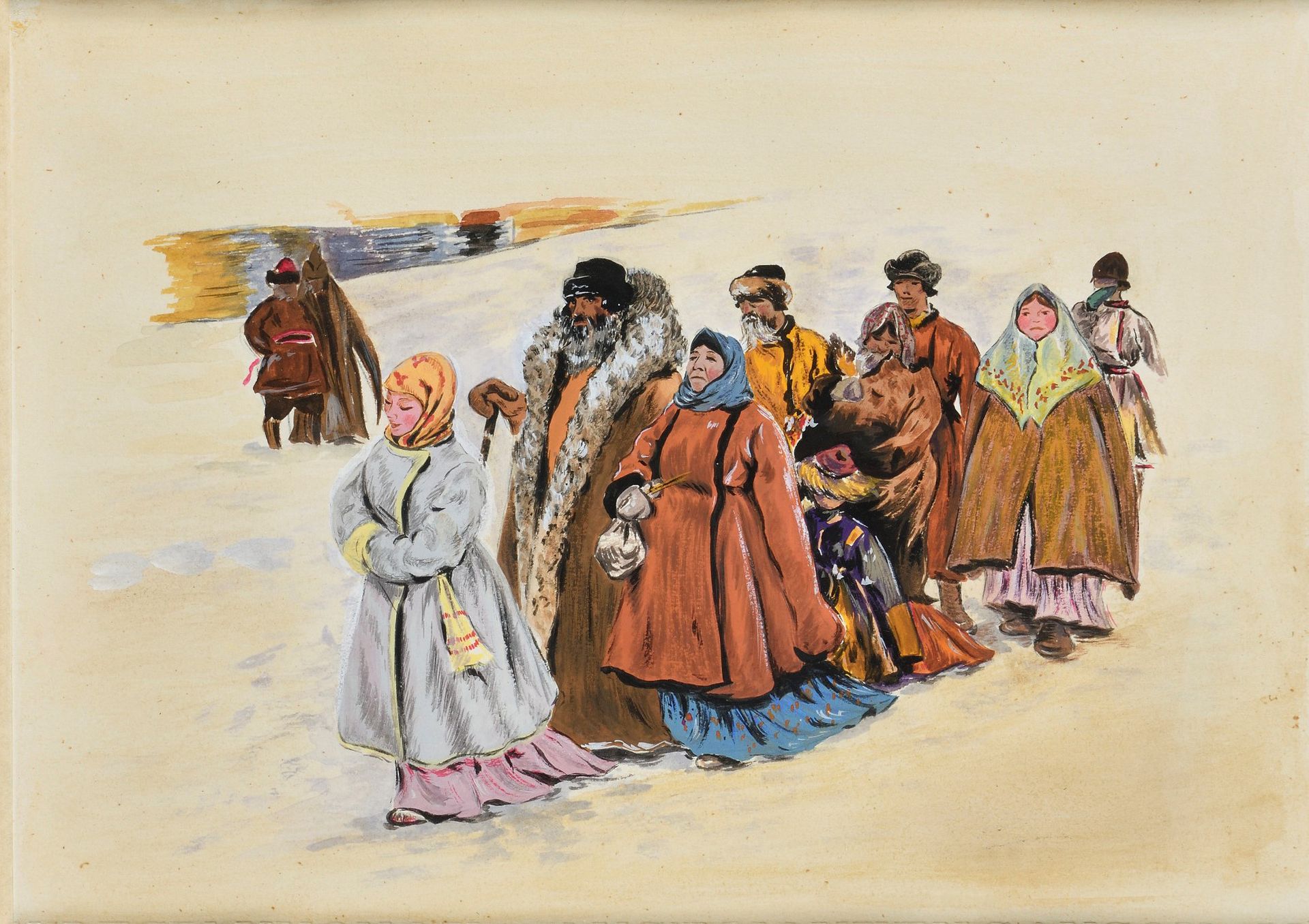 Null RUSSIAN SCHOOL, 20th century

Village Scene

Watercolor on paper

22 x 30 c&hellip;