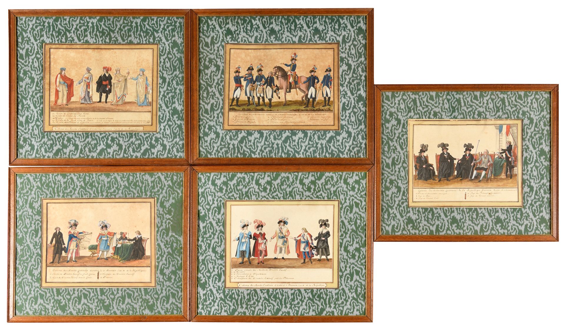 Null 让-弗朗索瓦-加内雷(1755-1837)

"总理府官方机构的服装"。

水彩和水粉在笔和墨上，有金色的亮点

提交给大会的全套五张原件。

每个2&hellip;