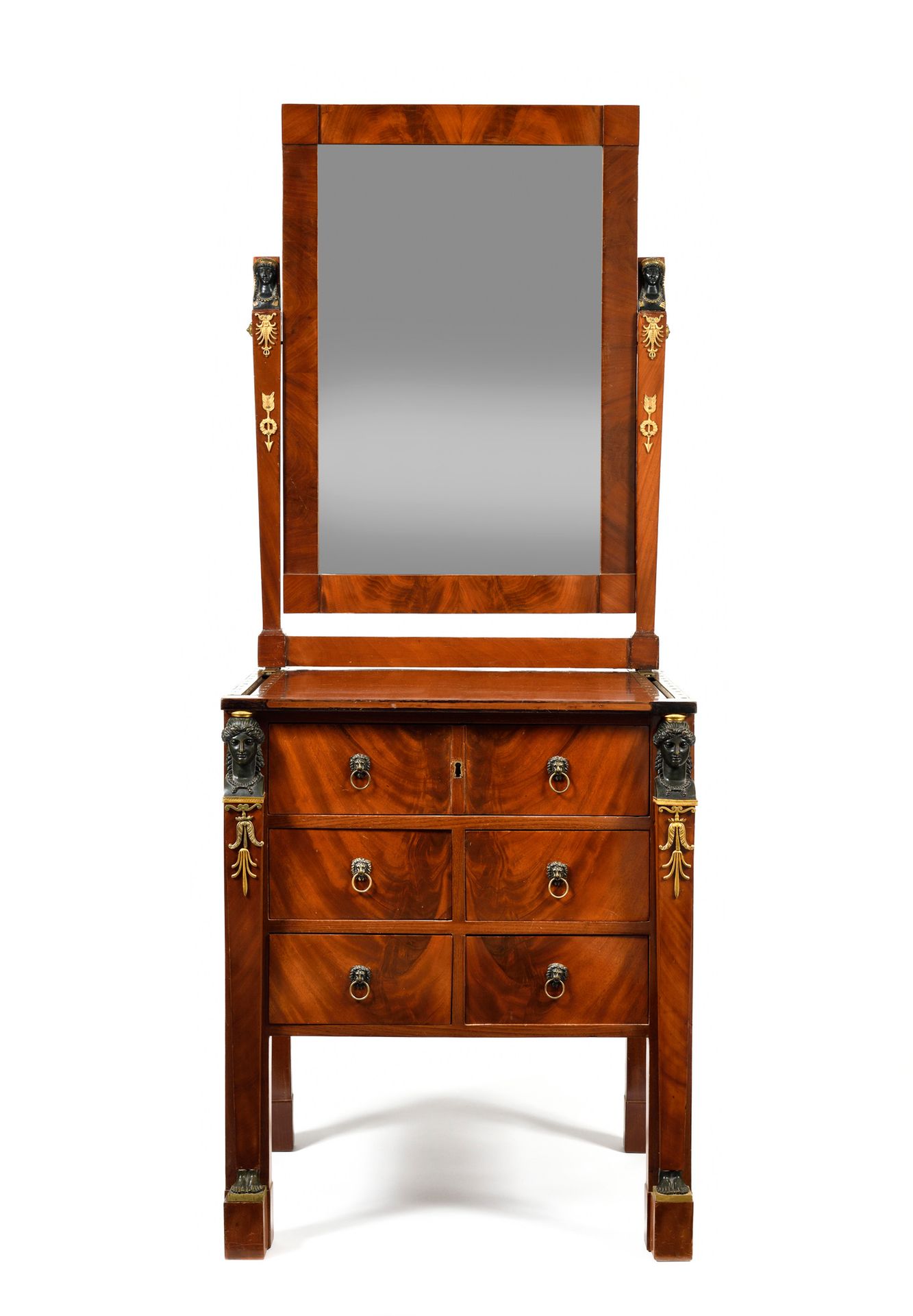 Null RECTANGULAR PIECE OF FURNITURE OF TOILET IN MAHOGANY AND MAHOGANY VENEER.

&hellip;