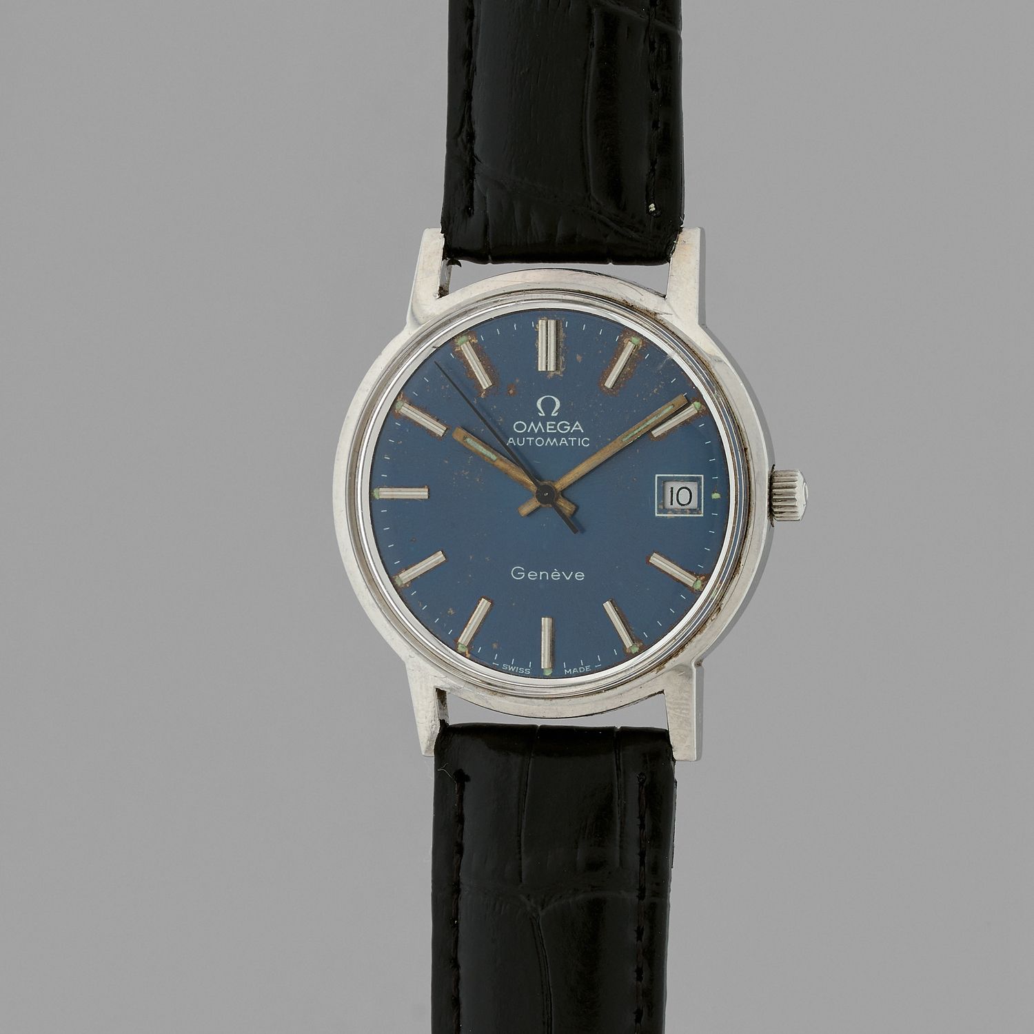 Null OMEGA
Automatic Geneva.
Ref :166.0163.
Circa: 1970.
Steel bracelet watch, r&hellip;