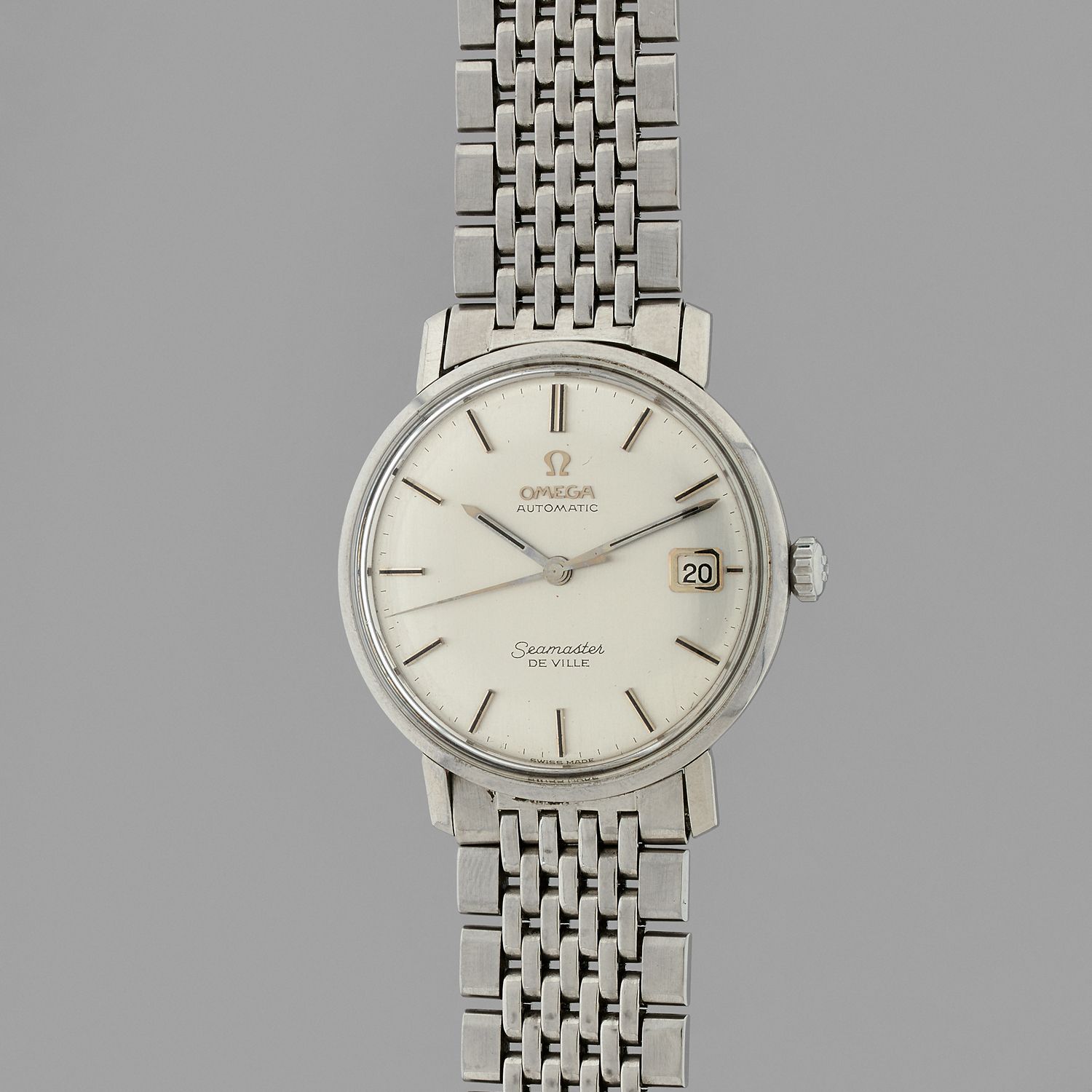Null OMEGA
Automatic Geneva.
Ref :166.0118.
Circa: 1970.
Steel bracelet watch, r&hellip;