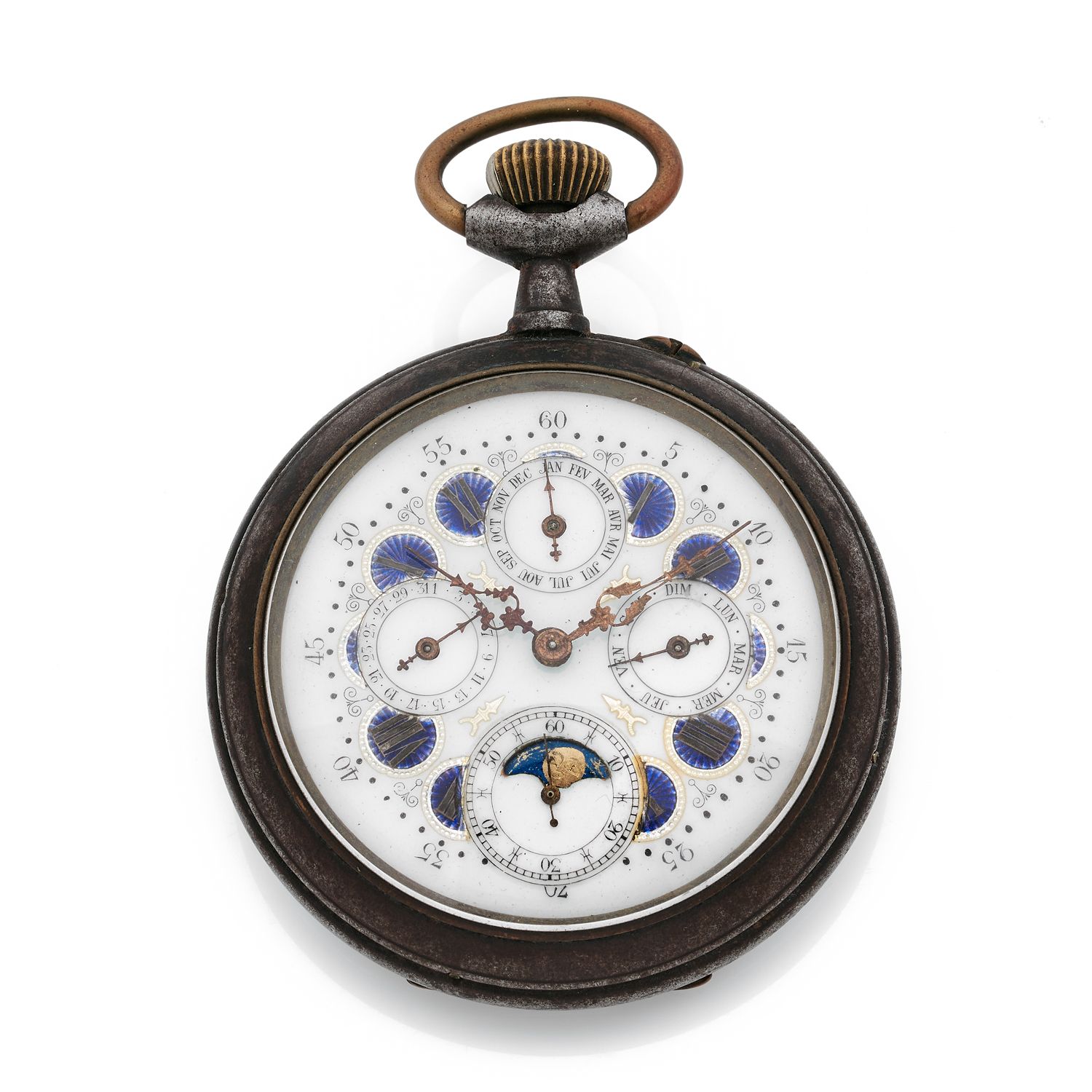 Null REGOLATORE
Calendario triplo.
Circa: 1900.
Orologio gousset con regolatore &hellip;