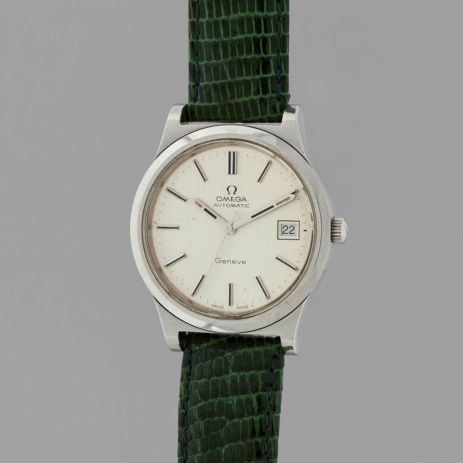 Null OMEGA
Geneve automatic.
Ref : 166.0168.
Circa : 1970.
Steel bracelet watch.&hellip;