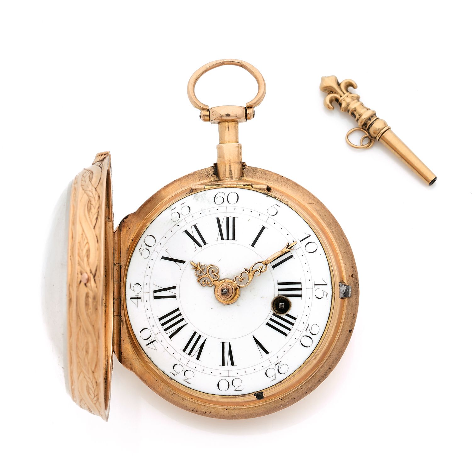 Null CHAMPION in Rennes
About 1850. 
Pocket watch with cock in yellow gold 750/1&hellip;