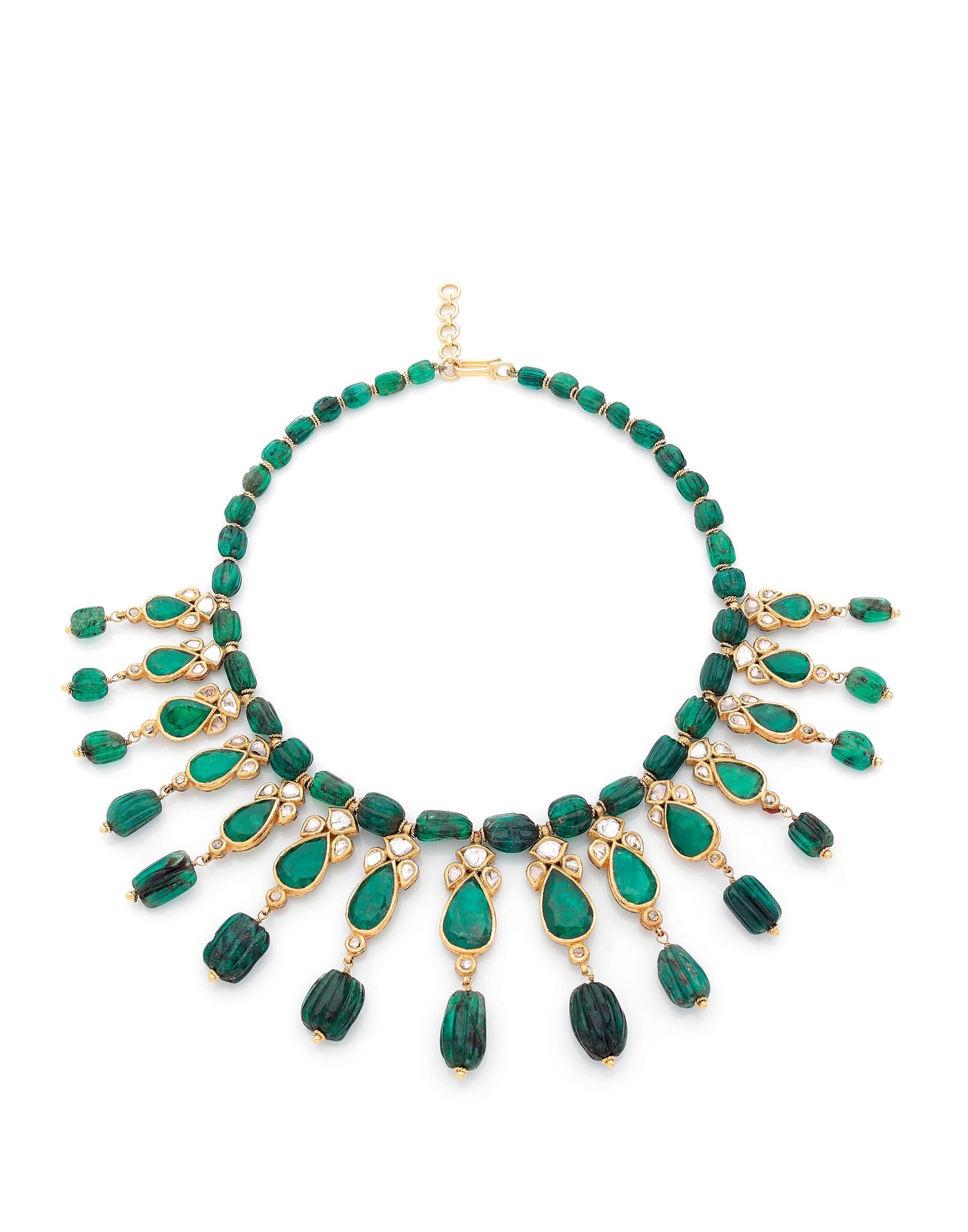 Null IMPORTANT NECKLACE

paved with emeralds and diamonds. Yellow gold setting. &hellip;