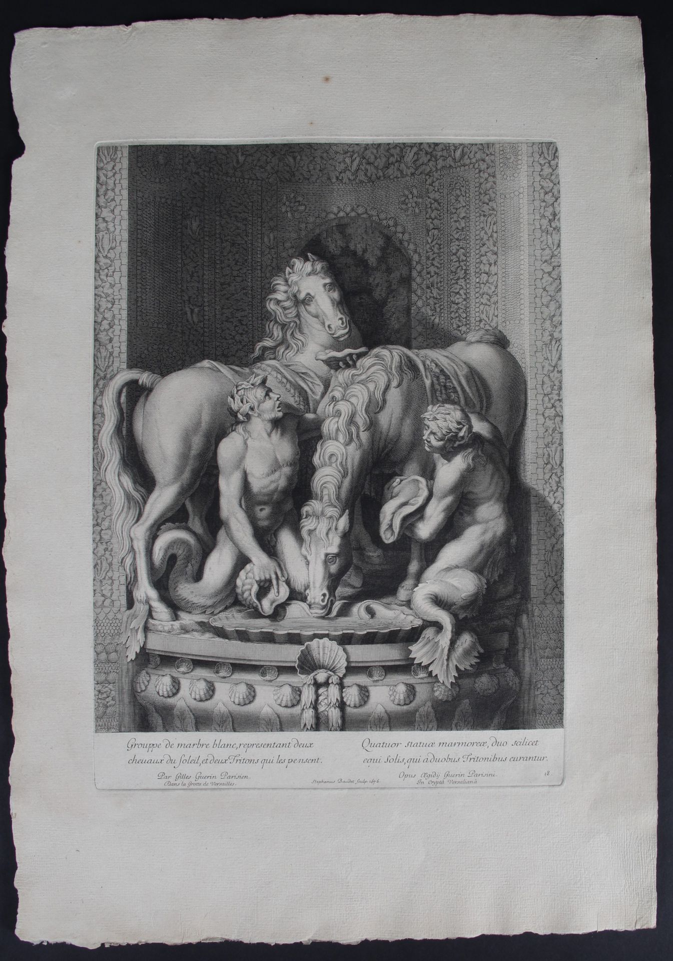 Null VERSAILLES的描述节选：André Félibien，巴黎1676年。

Etienne Baudet的两幅布林版画。 

- 白色大理石组，&hellip;