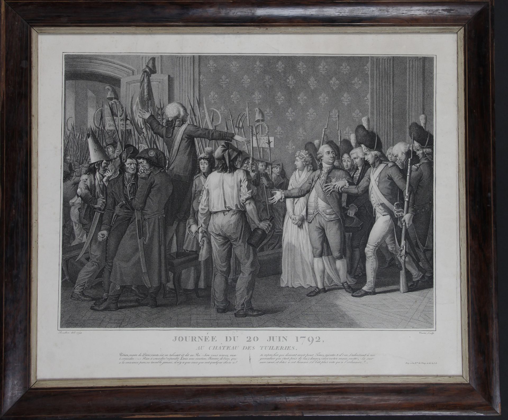 Null 在Bouillon之后，由Verite刻制。 

由四幅革命版画组成的套房。 

- 1792年6月20日在杜伊勒里宫的聚会，50 x 61厘米

-&hellip;