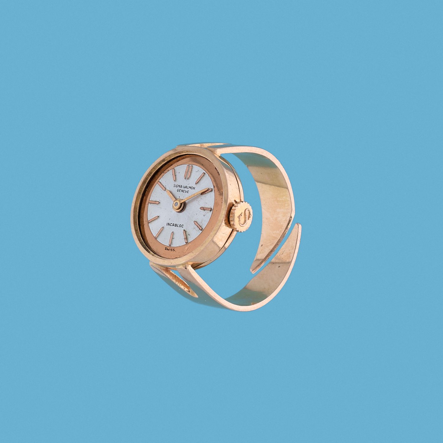 Null SIGMA-VALMON
Ref: 16221.
Pink gold ring watch 750/1000. Round case. Signed &hellip;