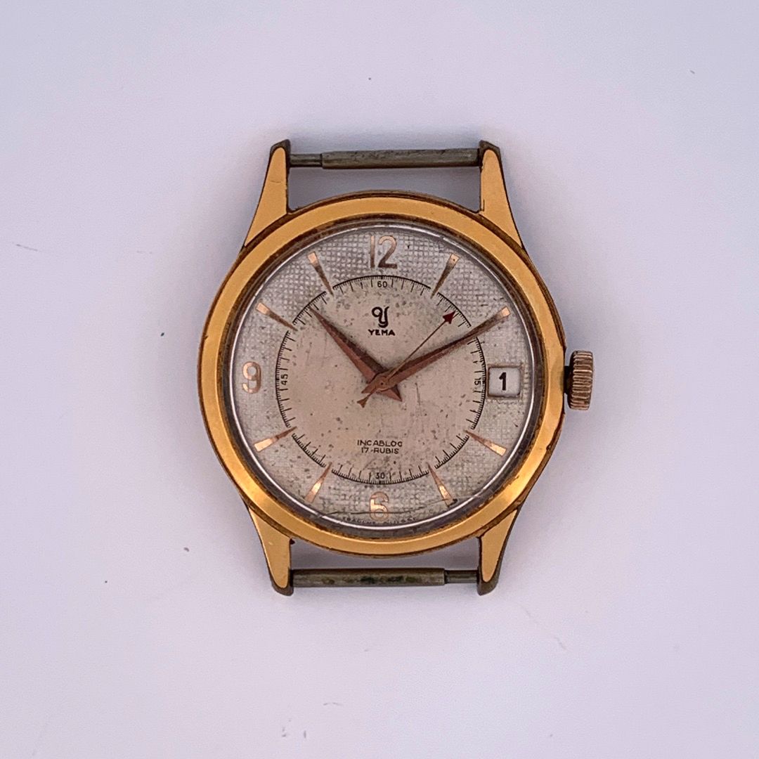 Null YEMA

Reloj clásico de hombre.

Alrededor de 1960.

Serie: 34354. 

Caja : &hellip;